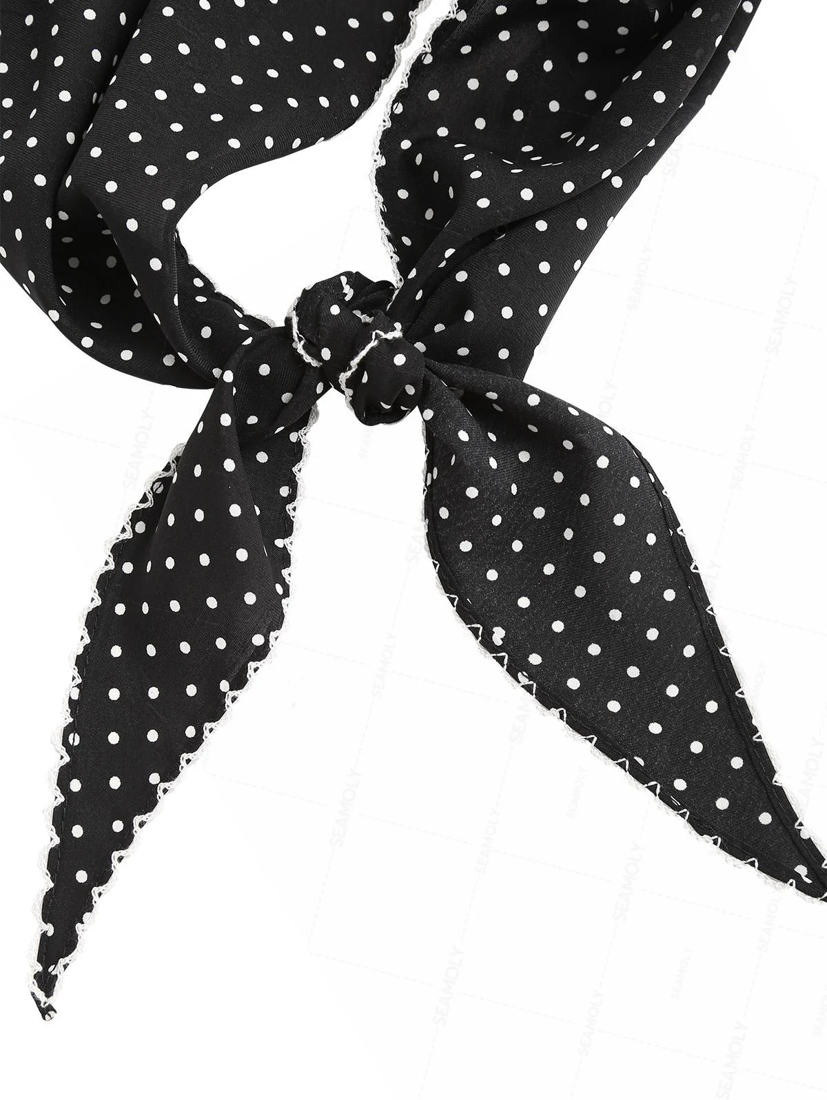 Striped/Polka Dot Print Bandana Triangle Kerchief Headband Hair Scarf - Image 14