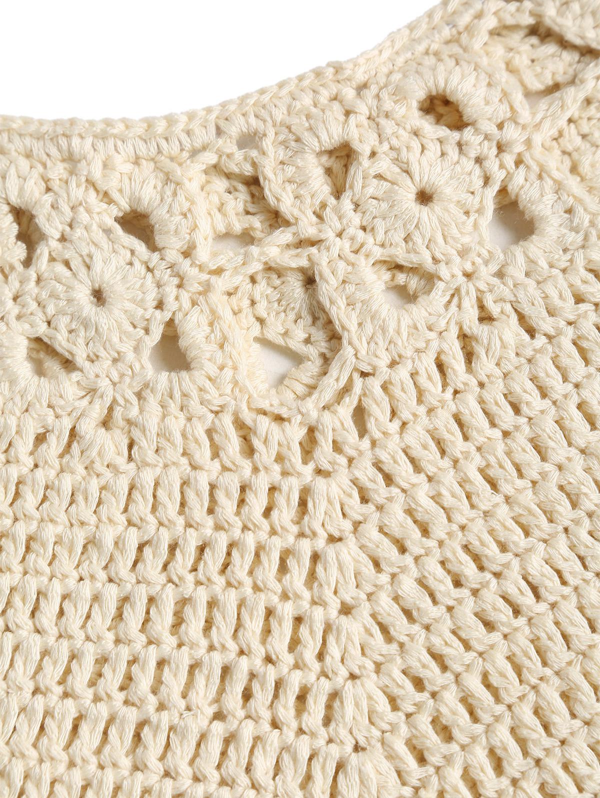 Vintage Crochet Knit Low Rise Beach Cover Up Mini Shorts - Image 7