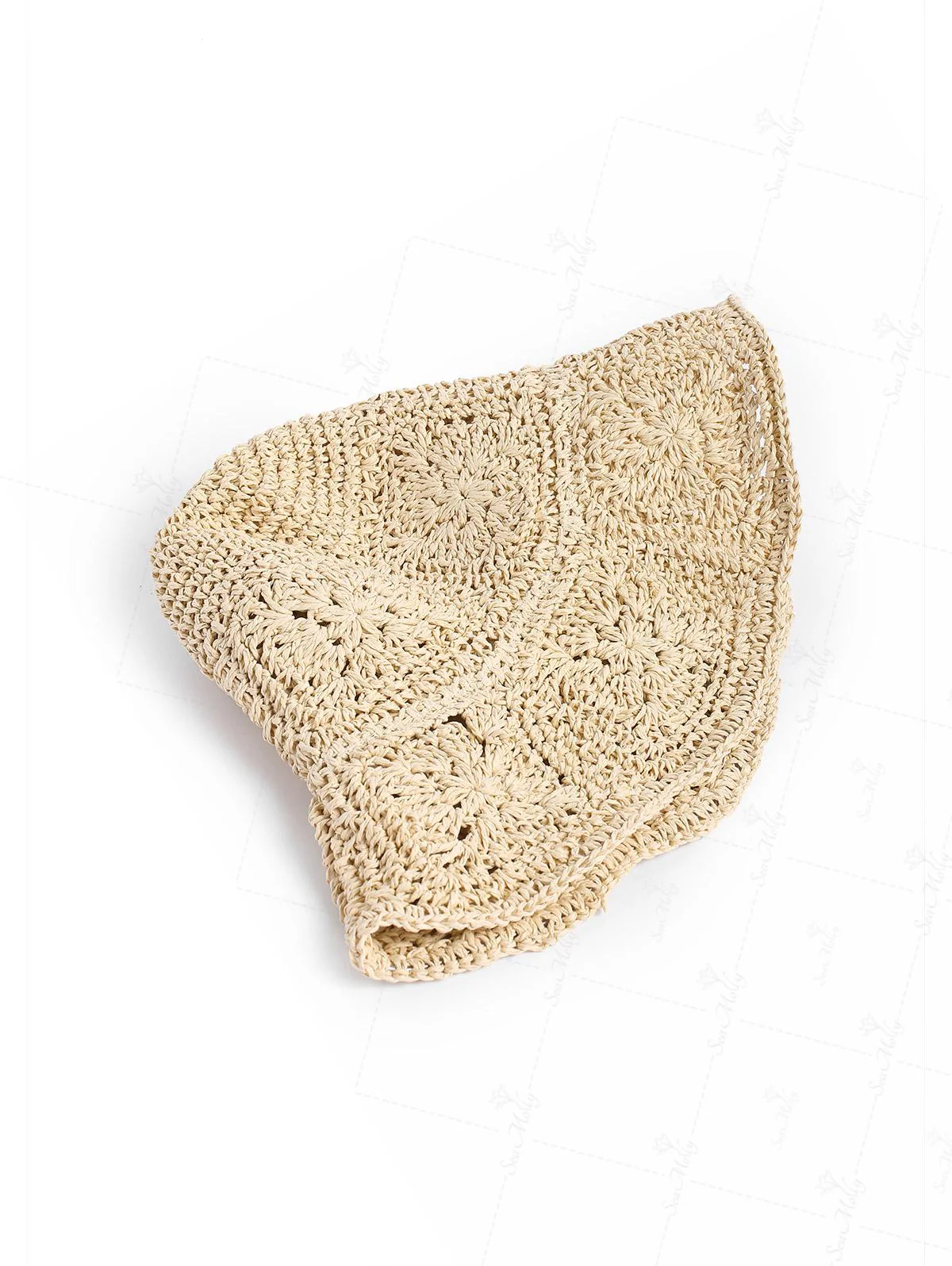 Bohemian Hollow Out Crochet Foldable Straw Bucket Hat - Image 10