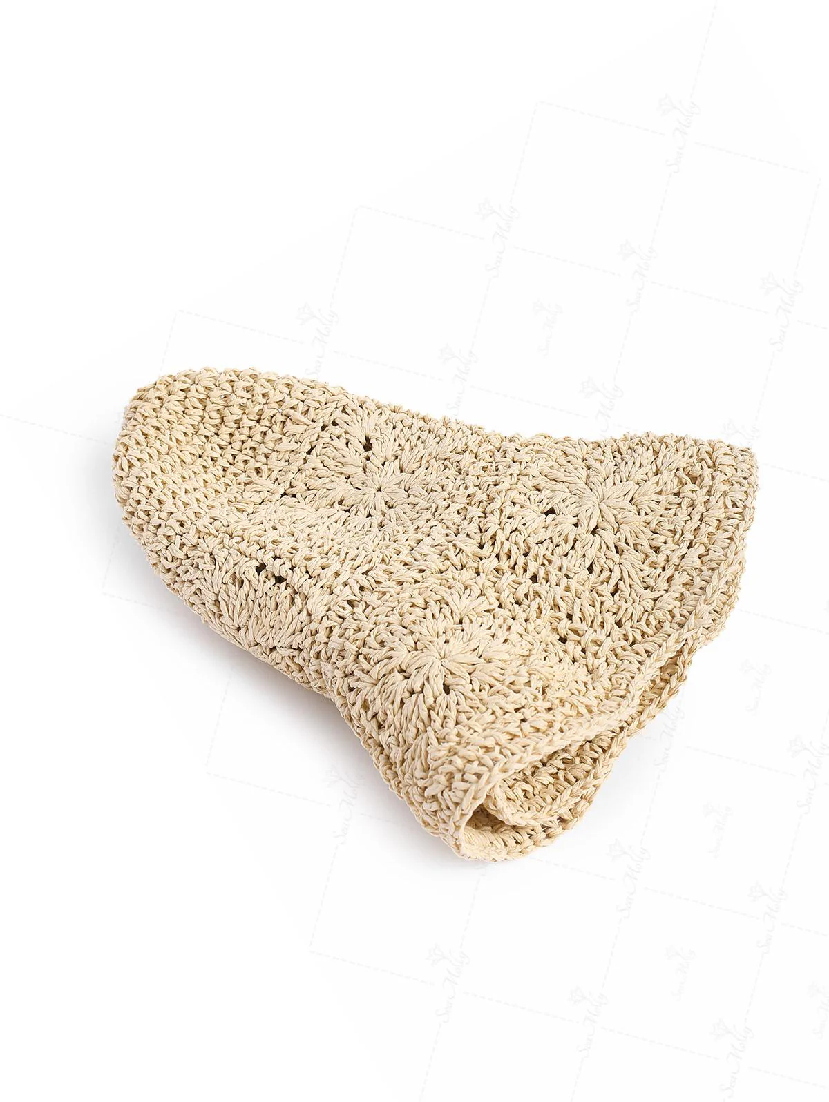 Bohemian Hollow Out Crochet Foldable Straw Bucket Hat - Image 11