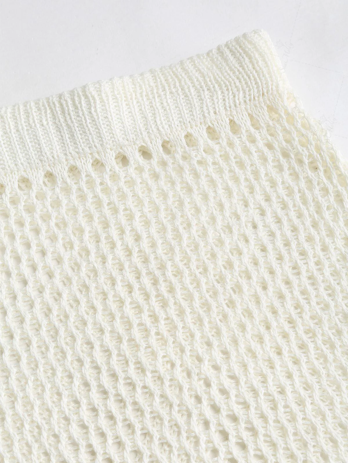 Crochet Openwork Tie Front Beach Cover Up Top And Skirt Set - Image 3