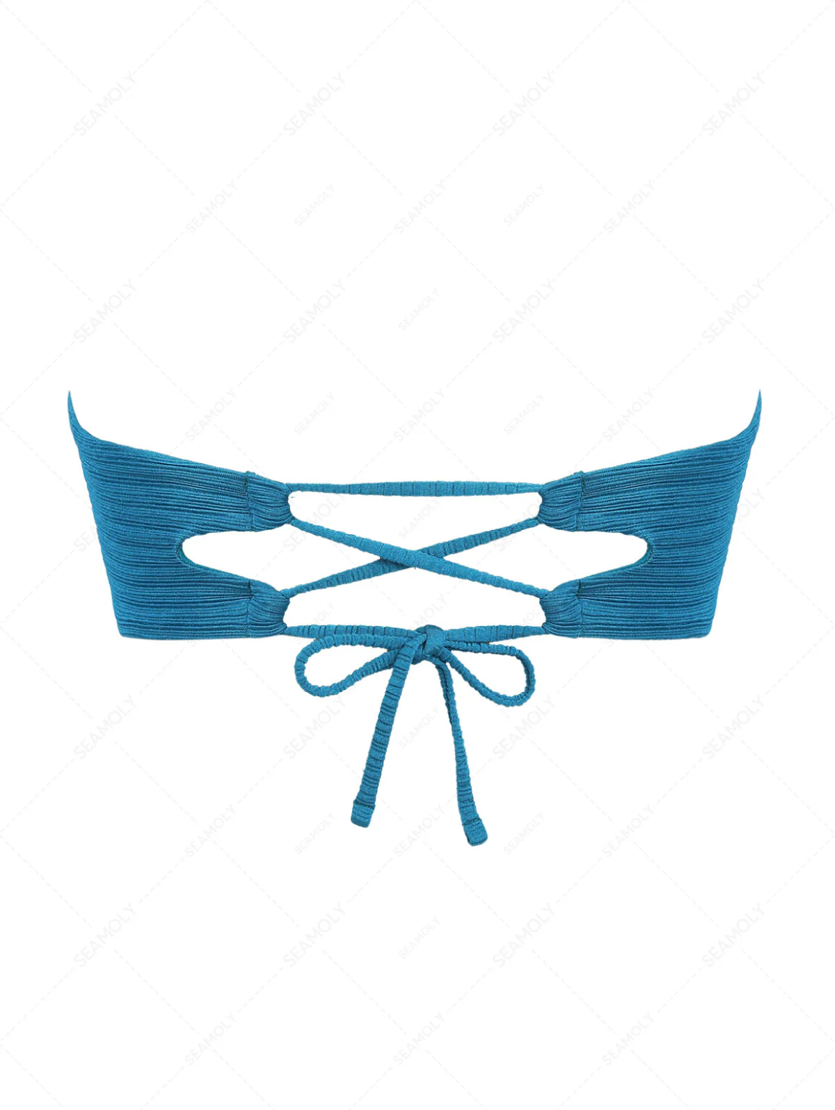 Deep Green U-ring Metal Bandeau Bikini Top - Image 5