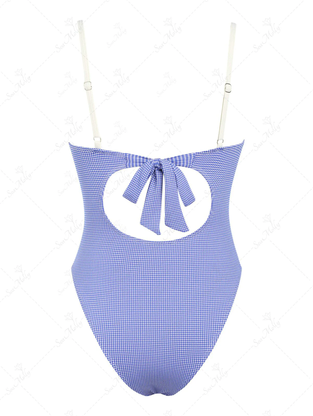 Seamolly Vintage Gingham Spliced Ruched Ruffles Retro Chic One-piece Swimsuit - Image 10