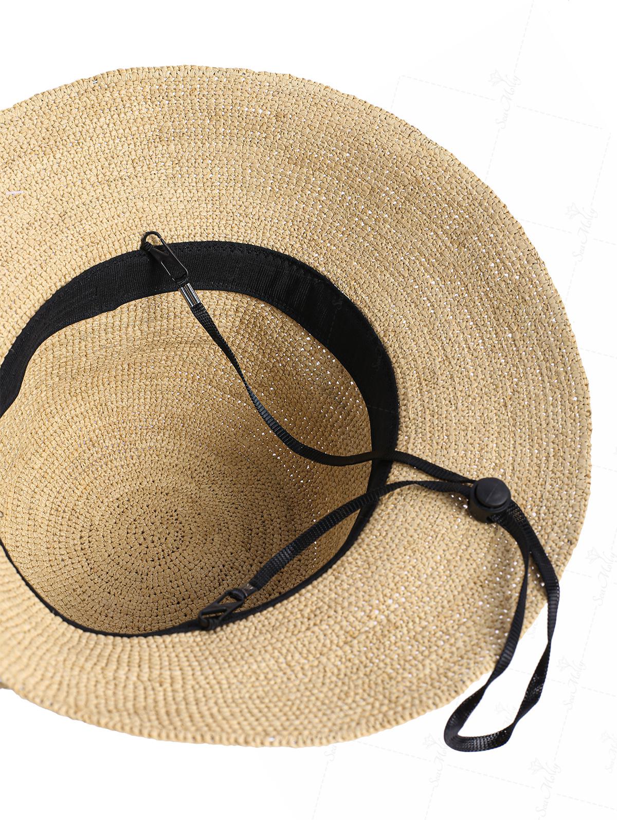 Vintage Hand Crocheted Foldable Raffia Straw Bucket Hat - Image 7