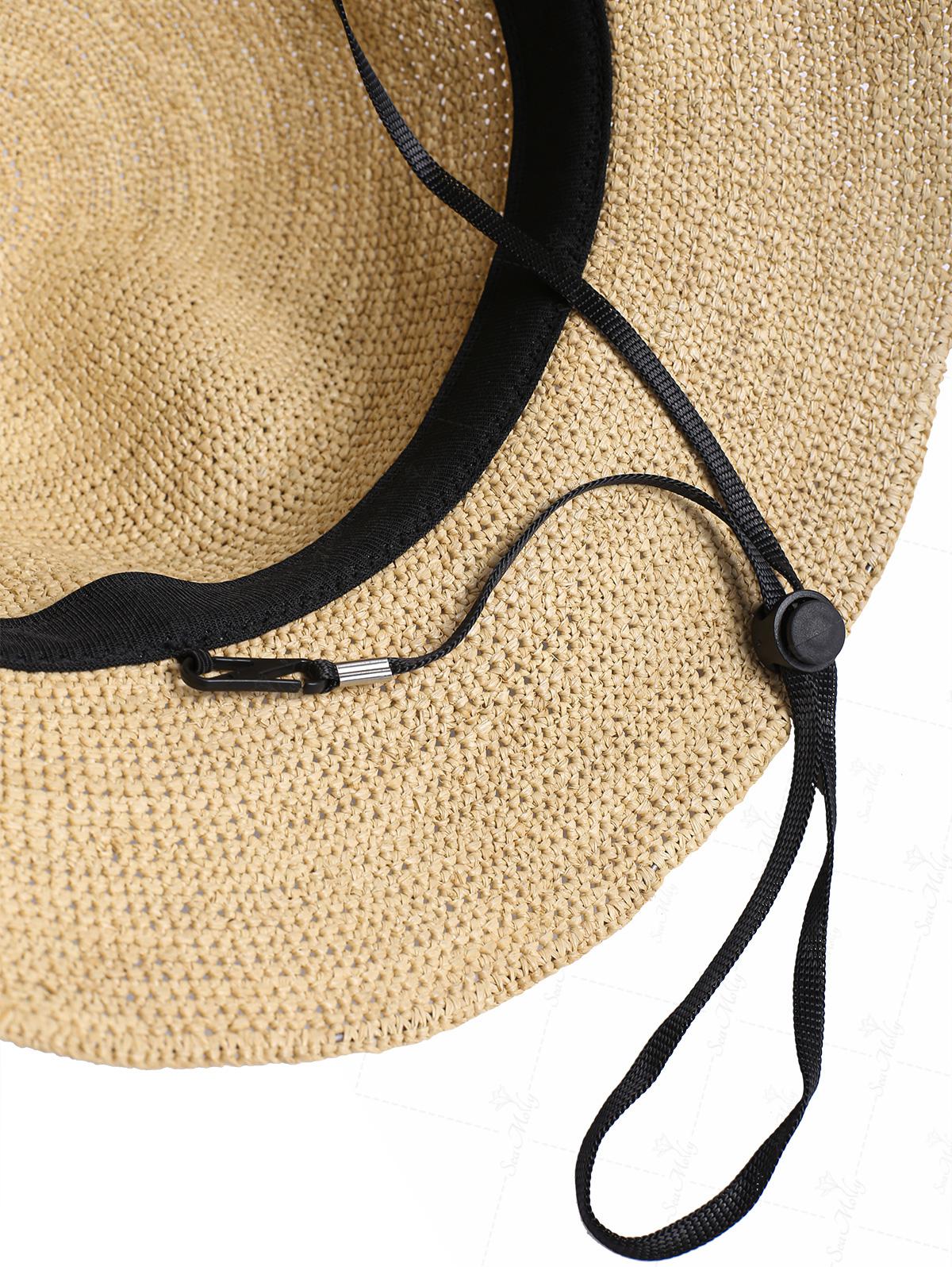 Vintage Hand Crocheted Foldable Raffia Straw Bucket Hat - Image 8