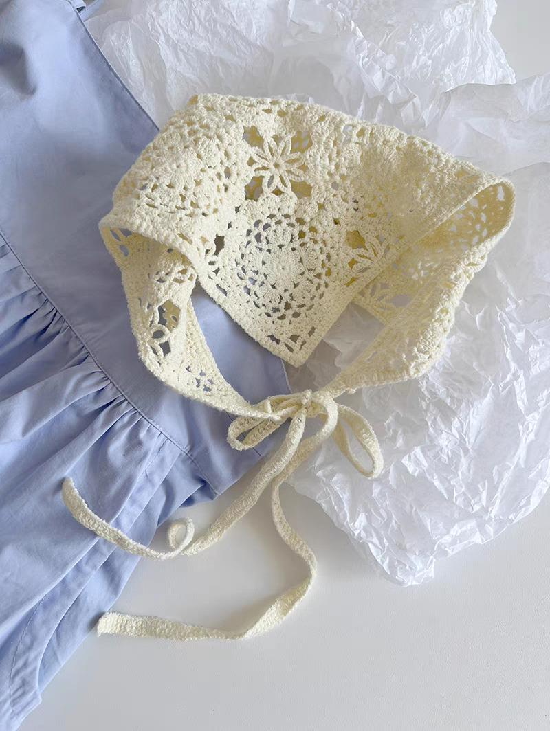 Vintage Handmade Crochet Knitted Bandana Triangle Kerchief Headband Hair Scarf - Image 6