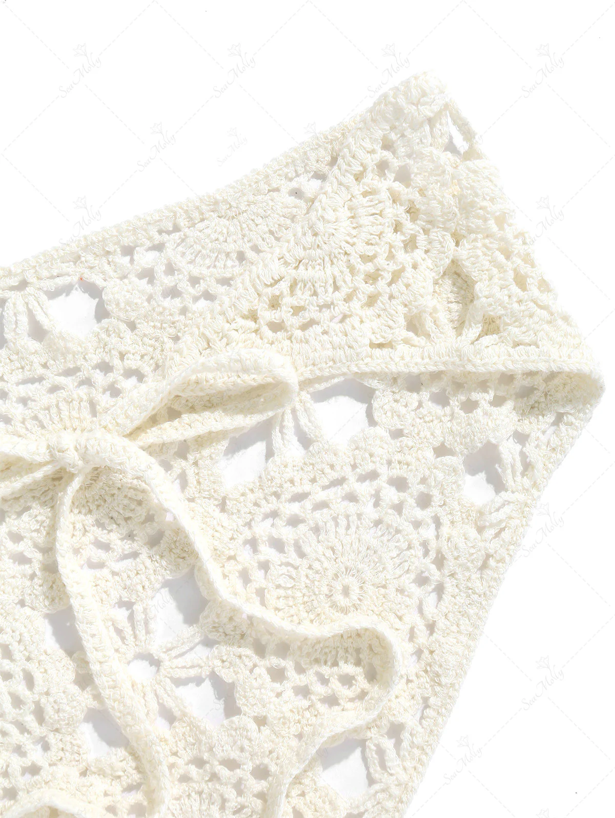 Vintage Handmade Crochet Knitted Bandana Triangle Kerchief Headband Hair Scarf - Image 8