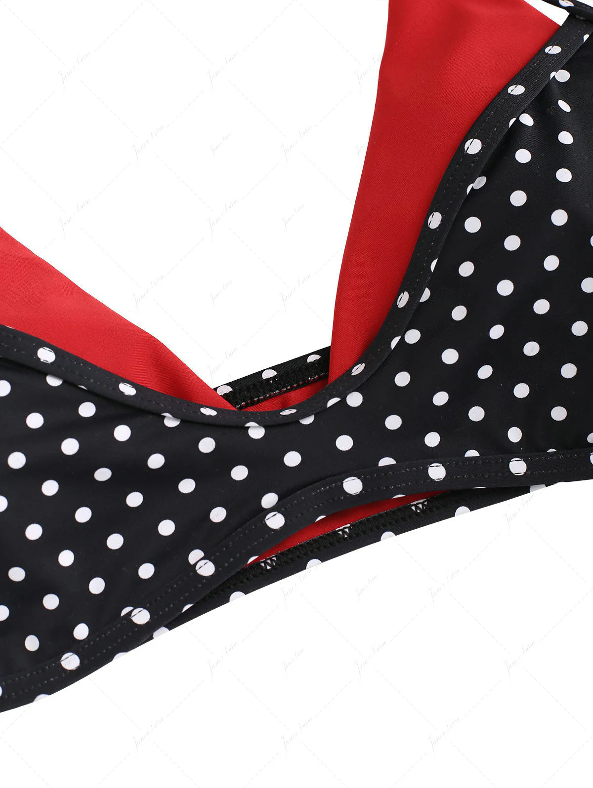 Black Polka Dot Print Double Layer Top & Cheeky Boyshorts Bikini Set - Image 3