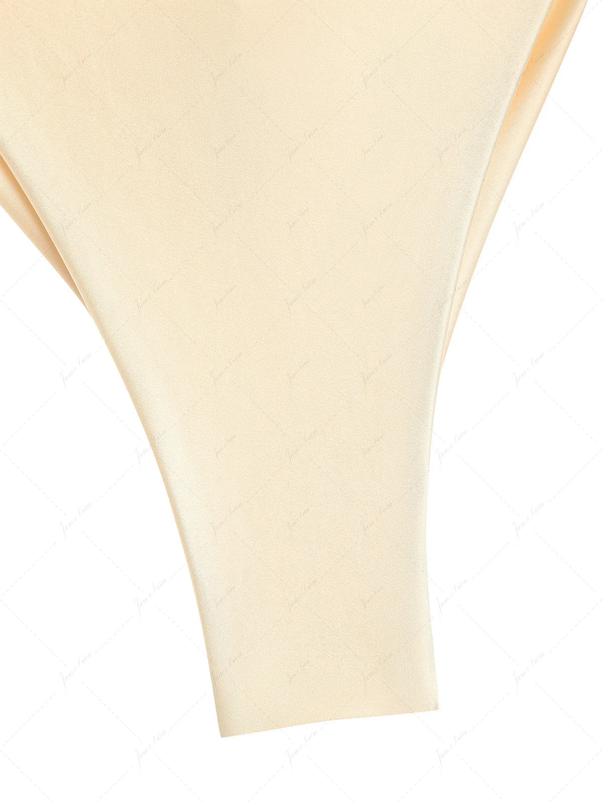 Champagne Satin Ruched Triangle Top & String Cheeky Brazilian Bottom Bikini Set - Image 5