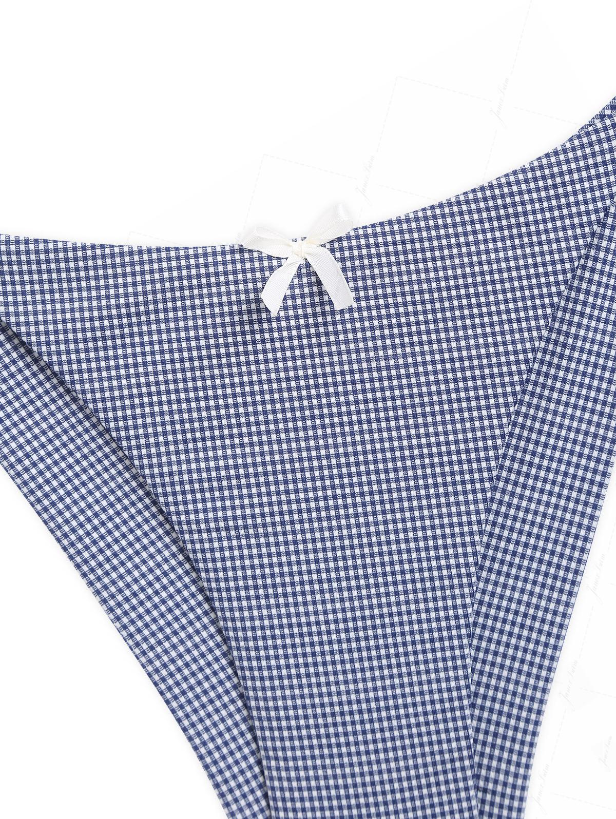 Deep Blue Vintage Plaid Halter Tank Top & Cheeky Brazilian Bottom Tankini Set - Image 15