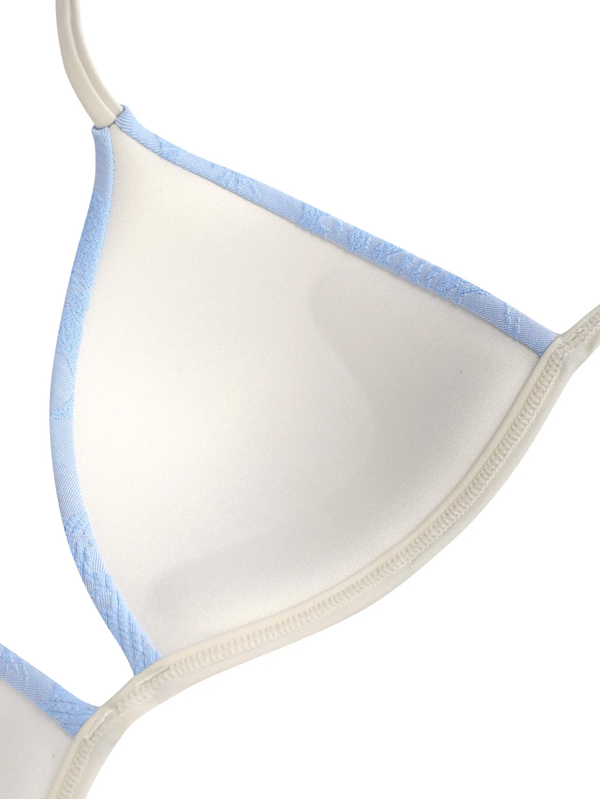 Light Blue Recycled Fabric Jacquard Push Up Top & Cheeky Brazilian Bottom Bikini Set - Image 5