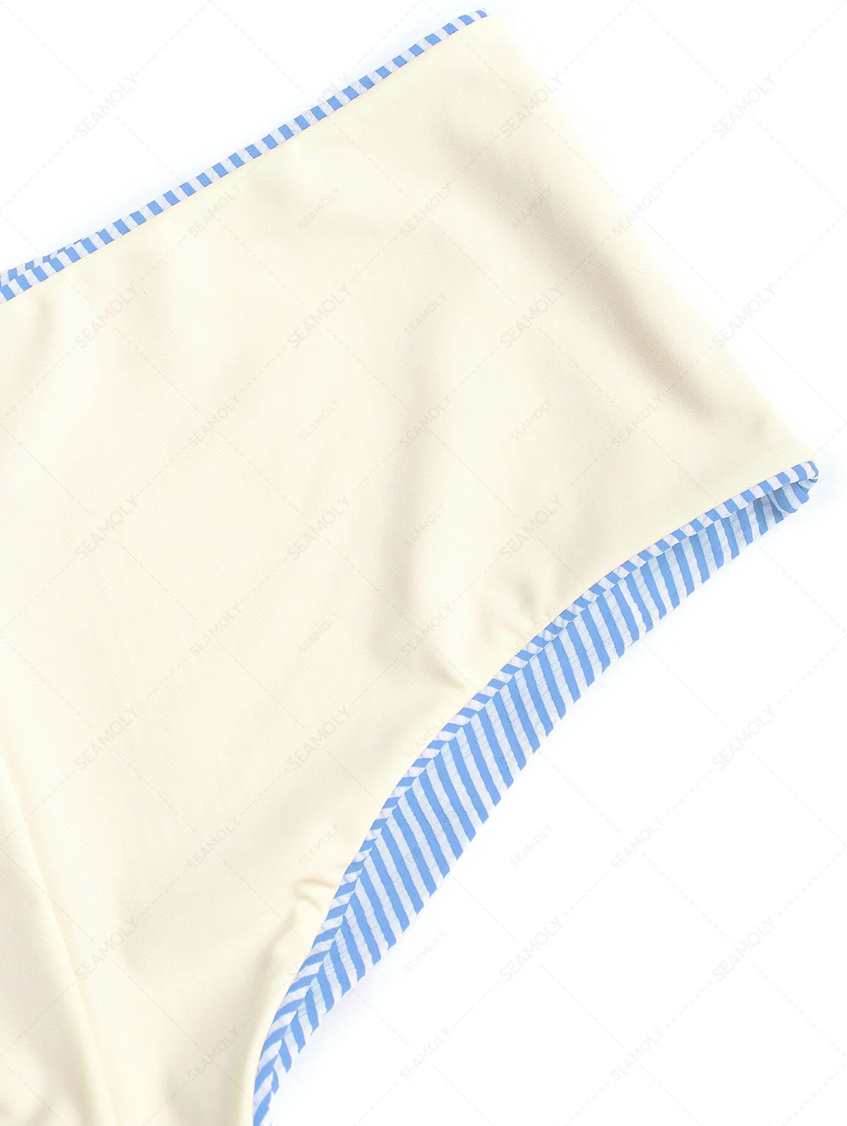 Striped High Waisted Bikini Bottom Moderate Coverage Swim Boyshorts - Image 11