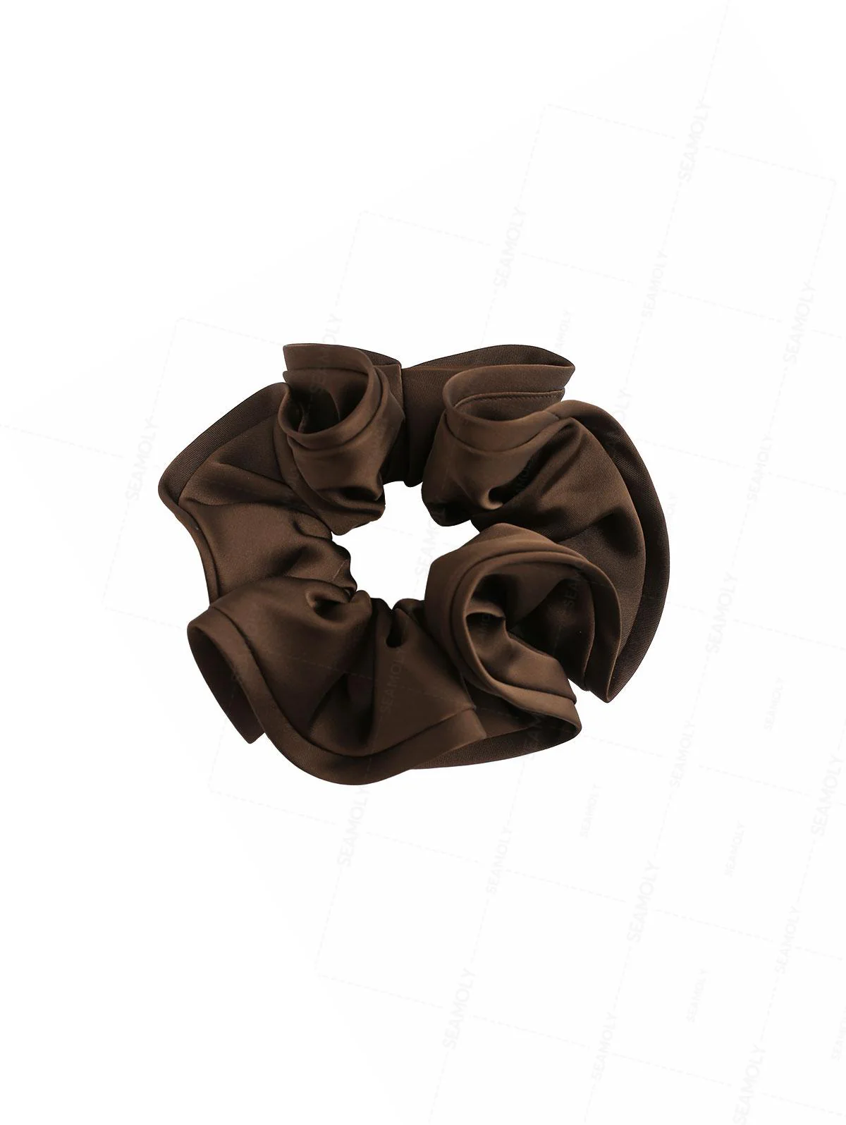 Satin Solid Color Flower Bud Shape Ruffled Large Hair Scrunchie - Image 11