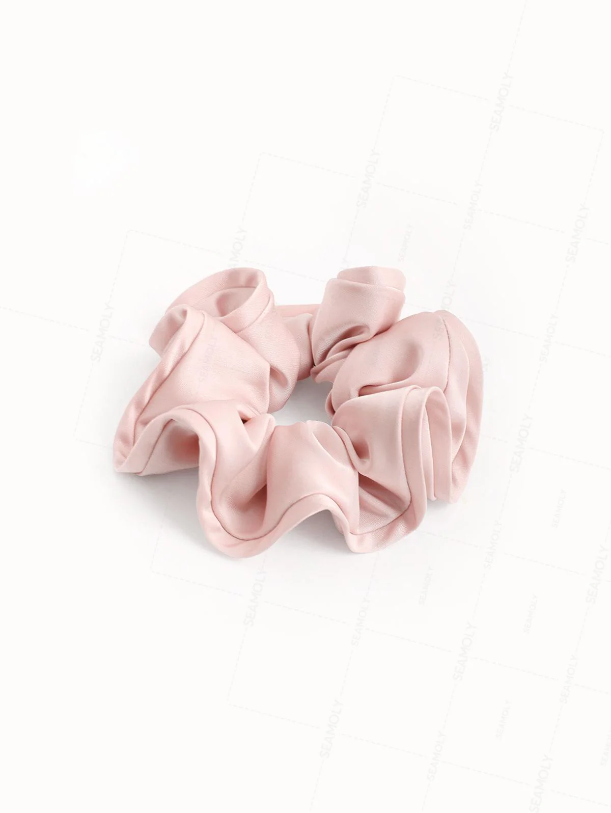 Satin Solid Color Flower Bud Shape Ruffled Large Hair Scrunchie - Image 9