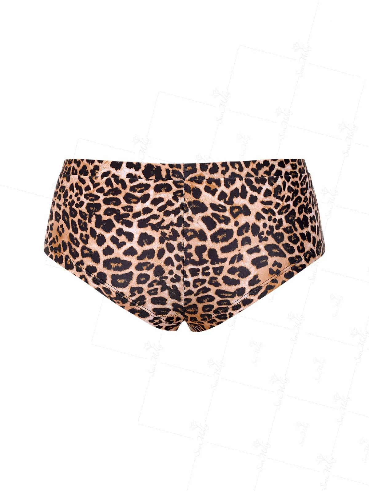 Seamolly Leopard Print Bowknot Low Rise Bikini Bottom Cheeky Swim Boyshorts - Image 10