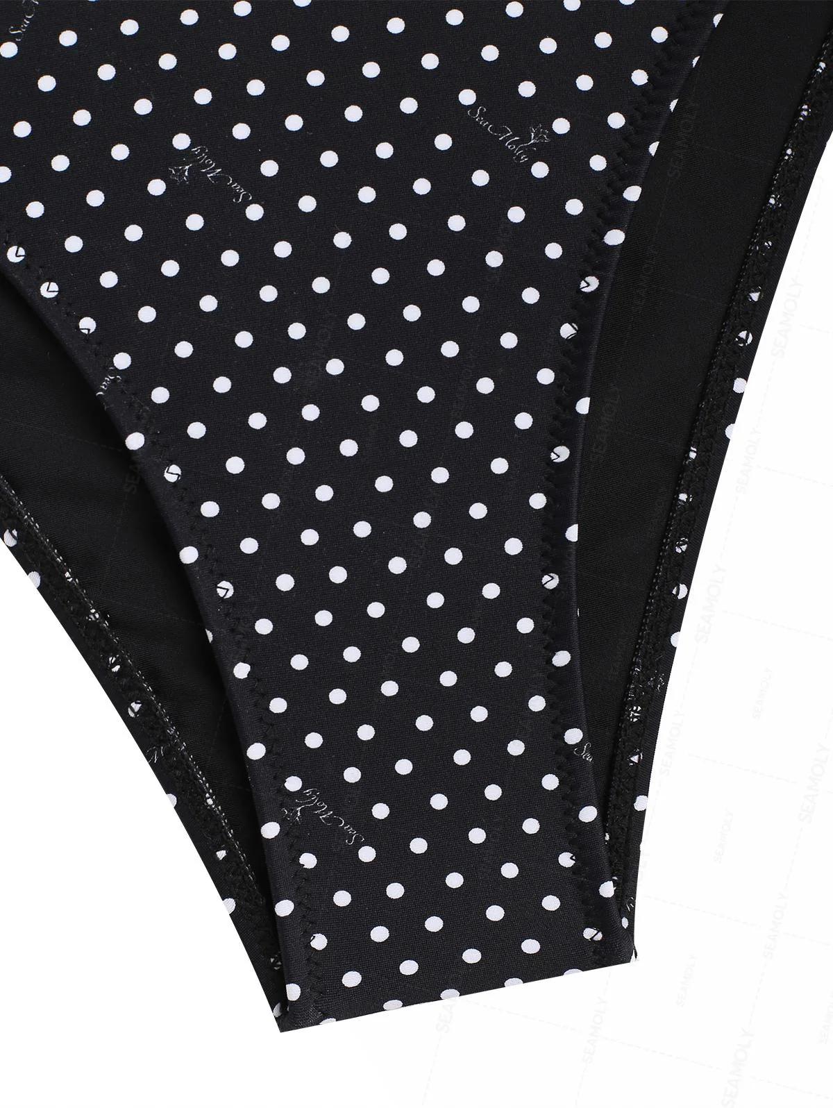 Seamolly Polka Dot Lace Tank Top & Full Coverage Bottom Tankini Set - Image 9