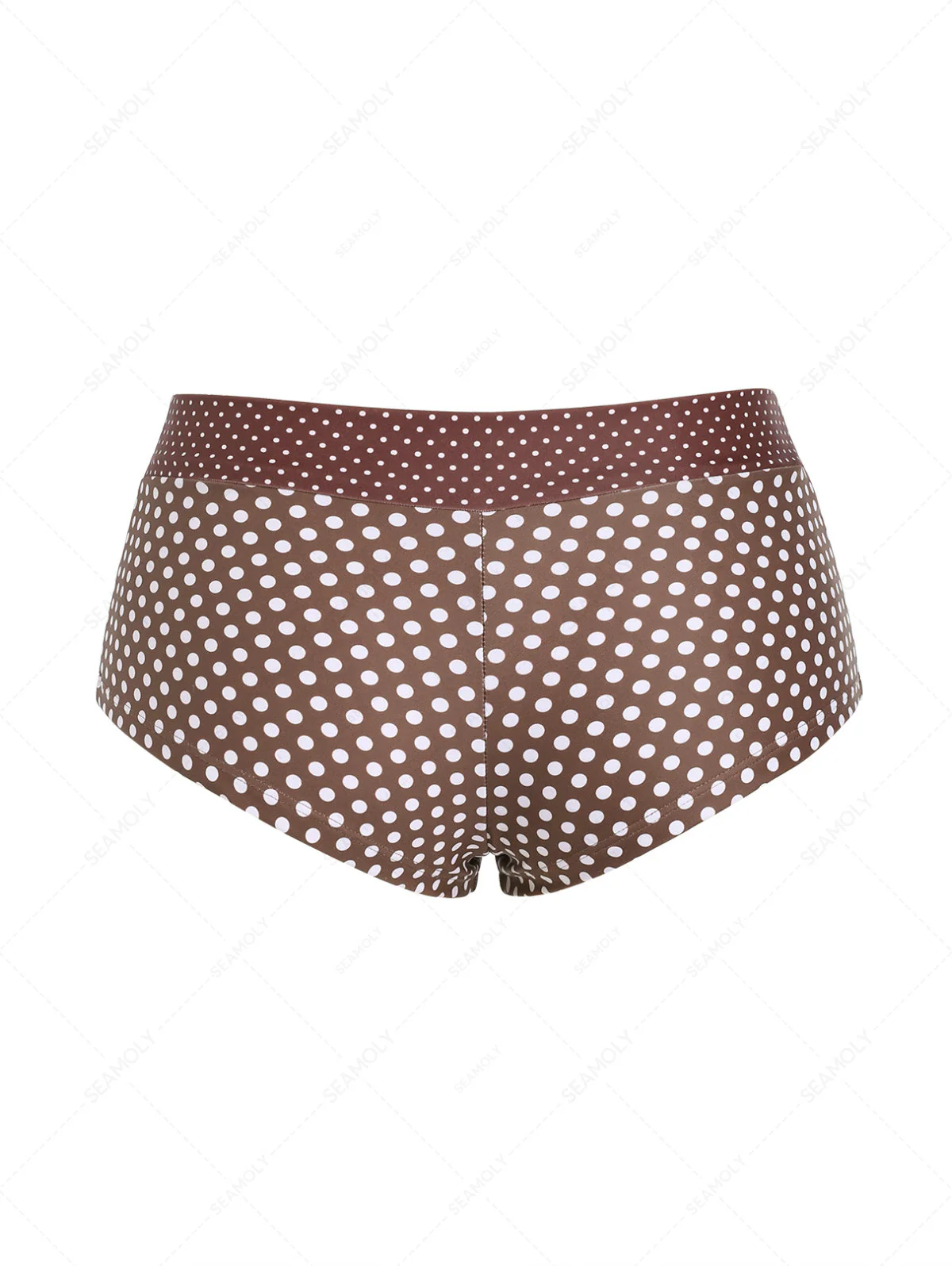 Seamolly Colorblock Polka Dot Print Bikini Bottom Cheeky Swim Boyshorts - Image 6