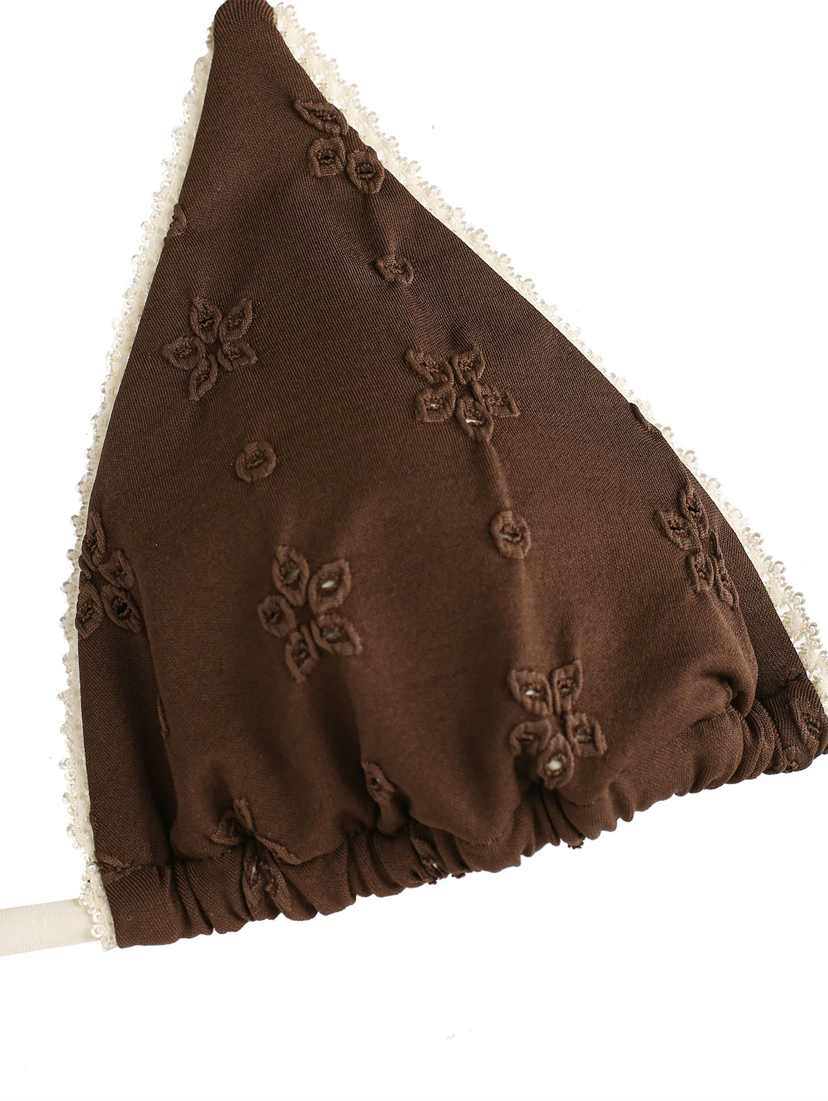 Seamolly Recycled Fabric Eyelet Jacquard Lace Halter Triangle Bikini Set - Image 3