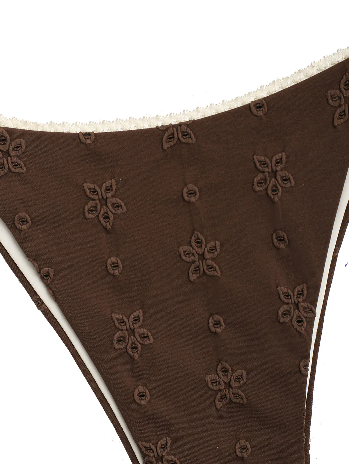 Seamolly Recycled Fabric Eyelet Jacquard Lace Halter Triangle Bikini Set - Image 5