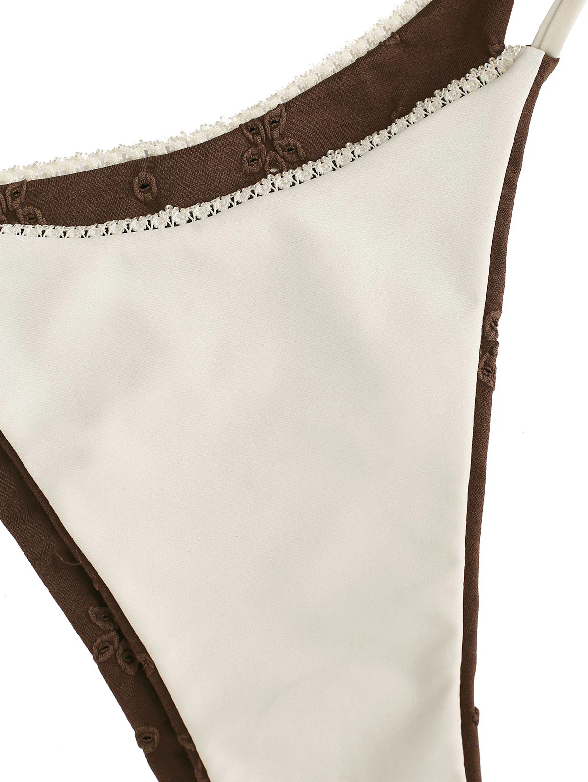 Seamolly Recycled Fabric Eyelet Jacquard Lace Halter Triangle Bikini Set - Image 6