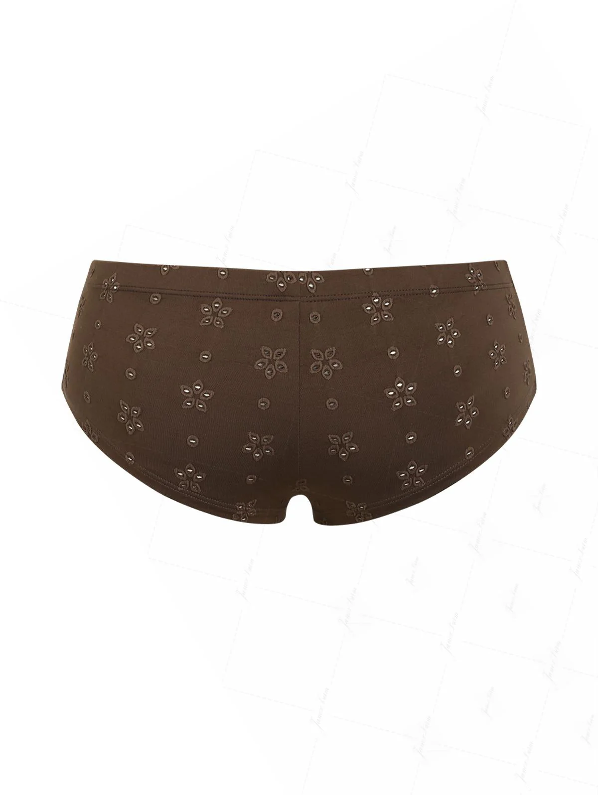 Seamolly 3 Piece Recycled Fabric Jacquard Contrast Binding Cheeky Boyshort Bikini Set - Image 8