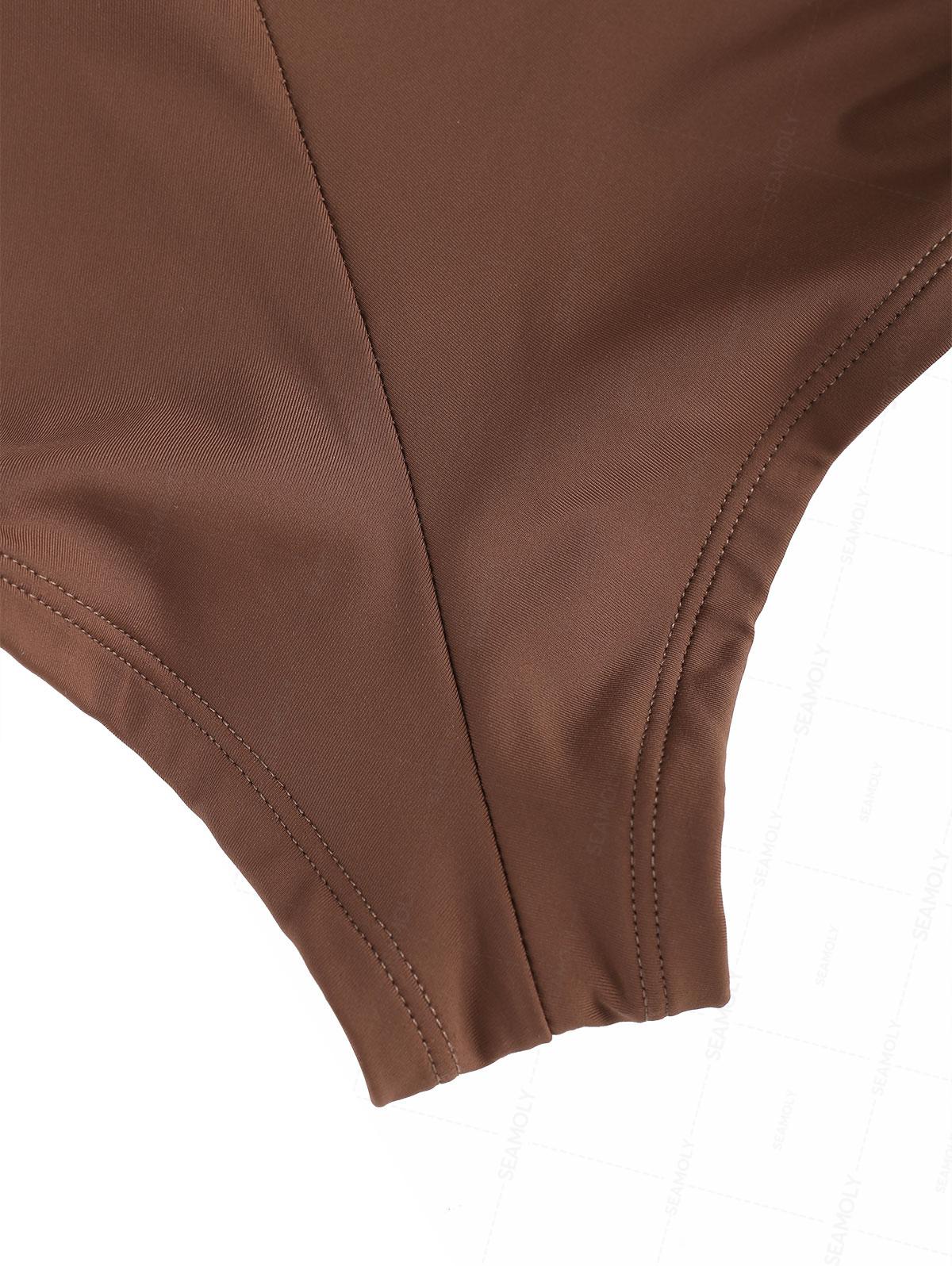 Seamolly 3 Piece Ruched Underwire Push Up Cheeky Boyshort Bikini Set - Image 18