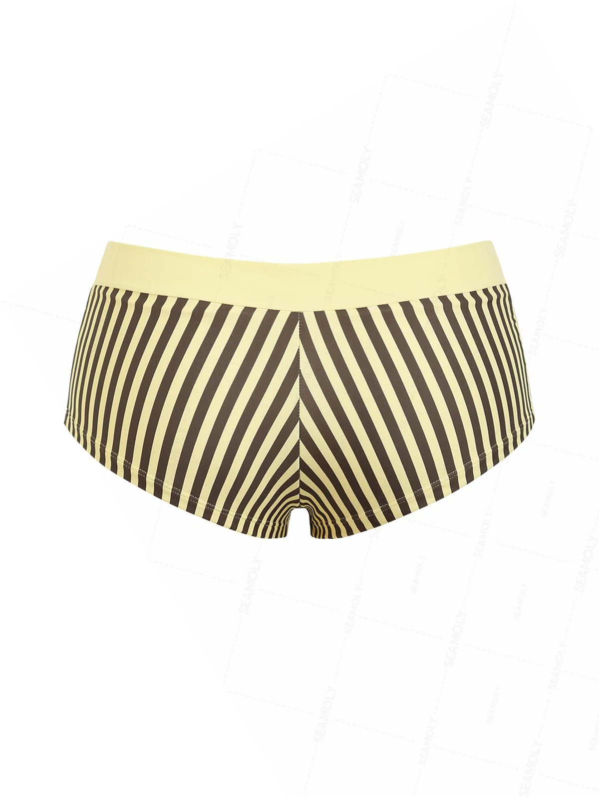 Seamolly 3 Piece Striped Bowknot Triangle Brazilian Cheeky Boyshort Bikini Set - Image 10