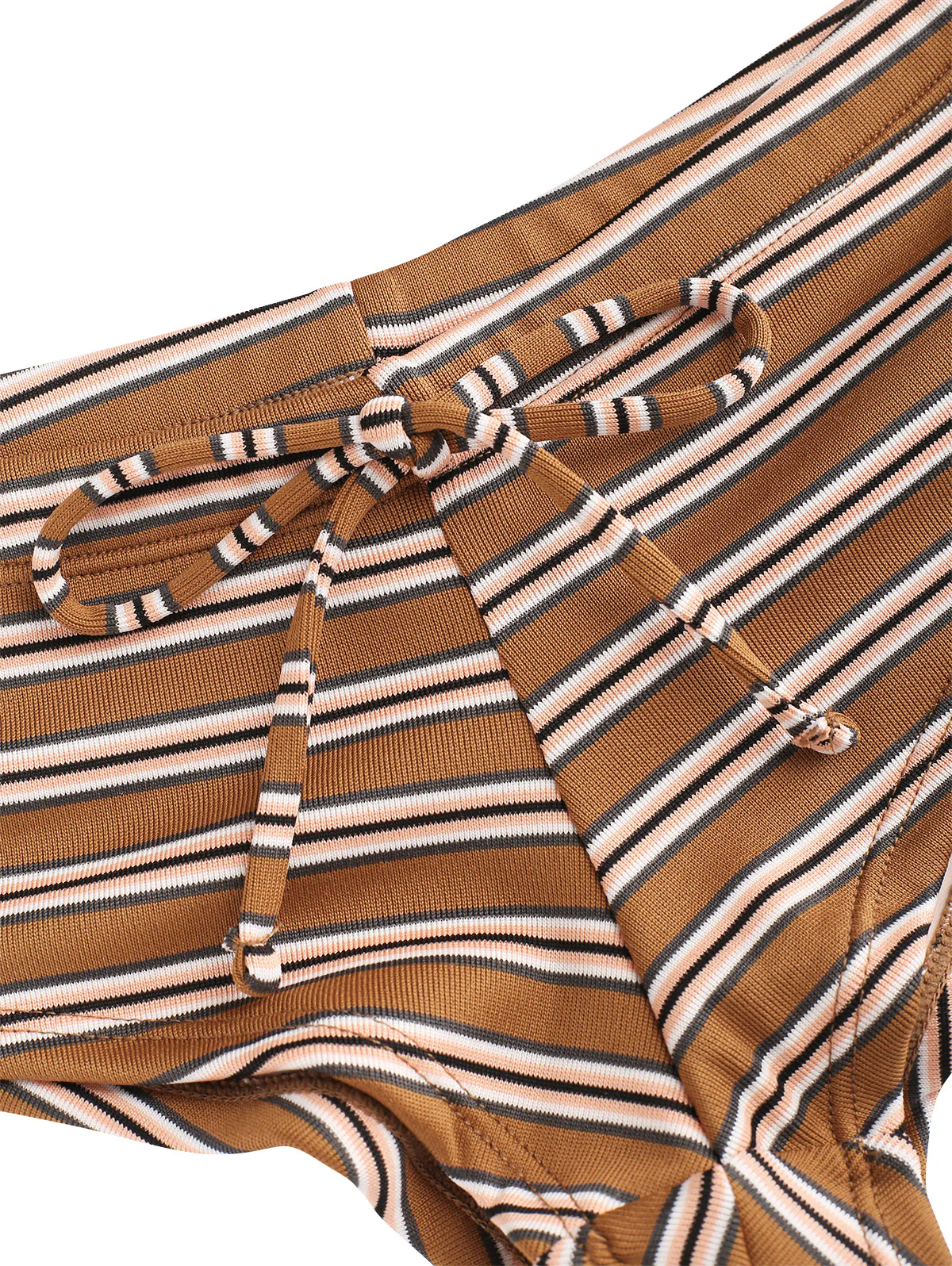 Seamolly 3 Piece Striped Halter Triangle Brazilian Cheeky Boyshort Bikini Set - Image 14