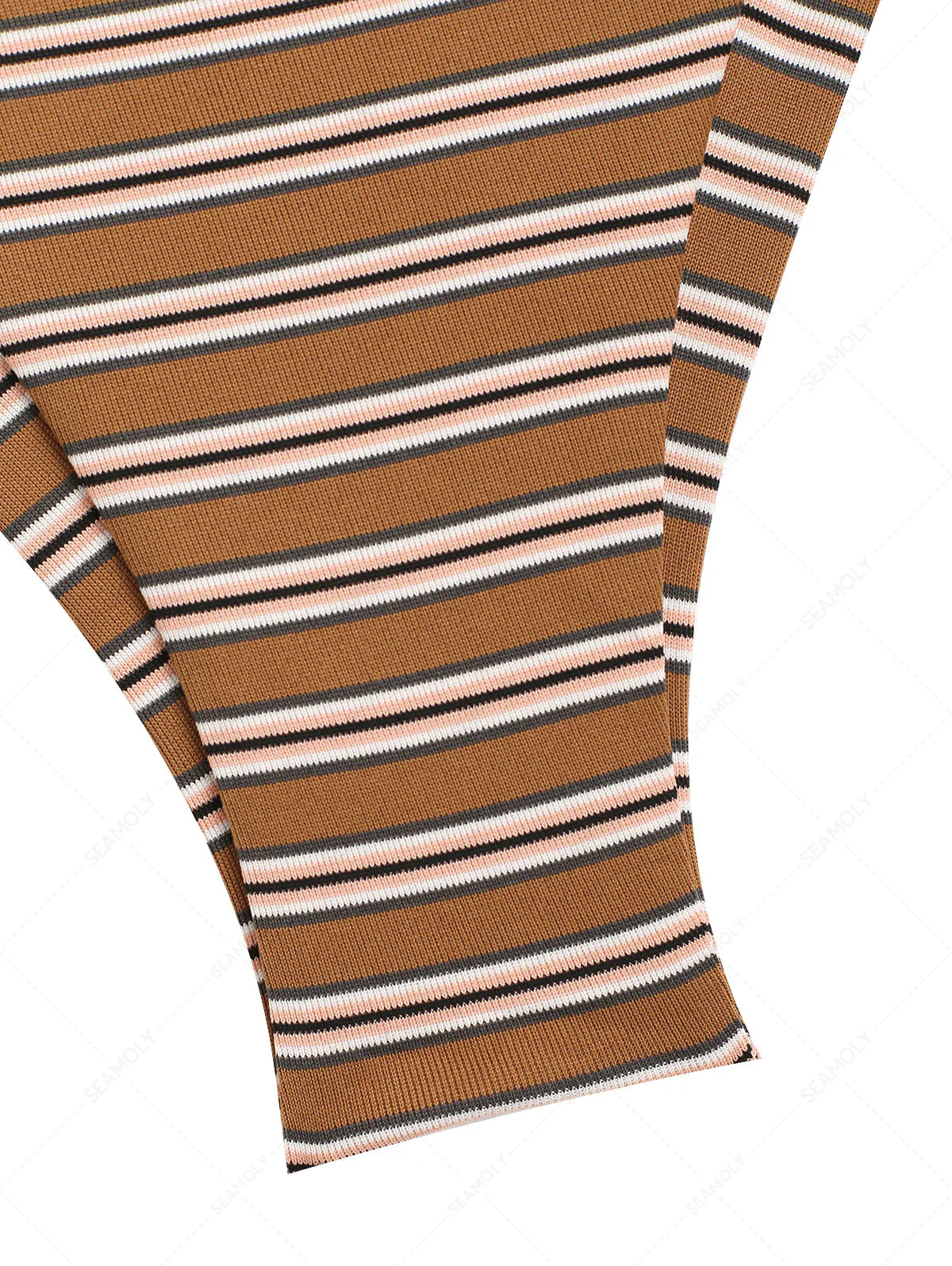 Seamolly 3 Piece Striped Halter Triangle Brazilian Cheeky Boyshort Bikini Set - Image 6