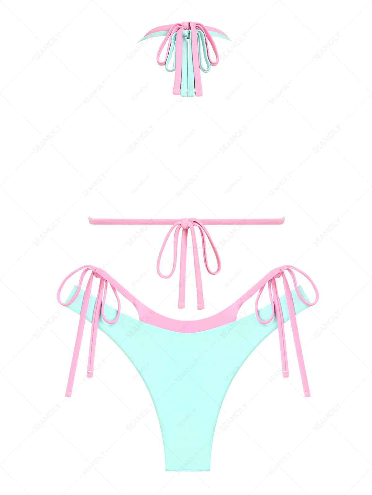 Seamolly Colorblock Two Tone O Ring Double Layer Bikini Set - Image 2