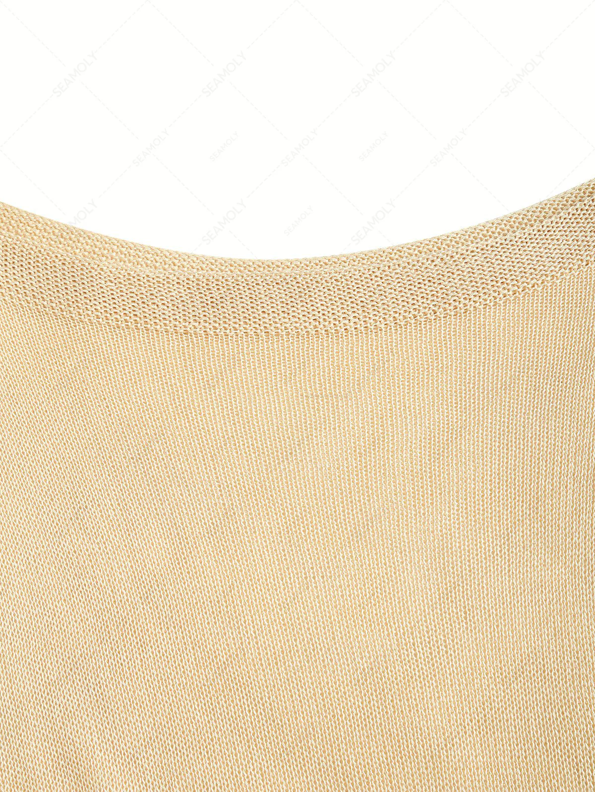 Solid Color Slit Side Long Sleeve Pullover Beach Top - Image 4