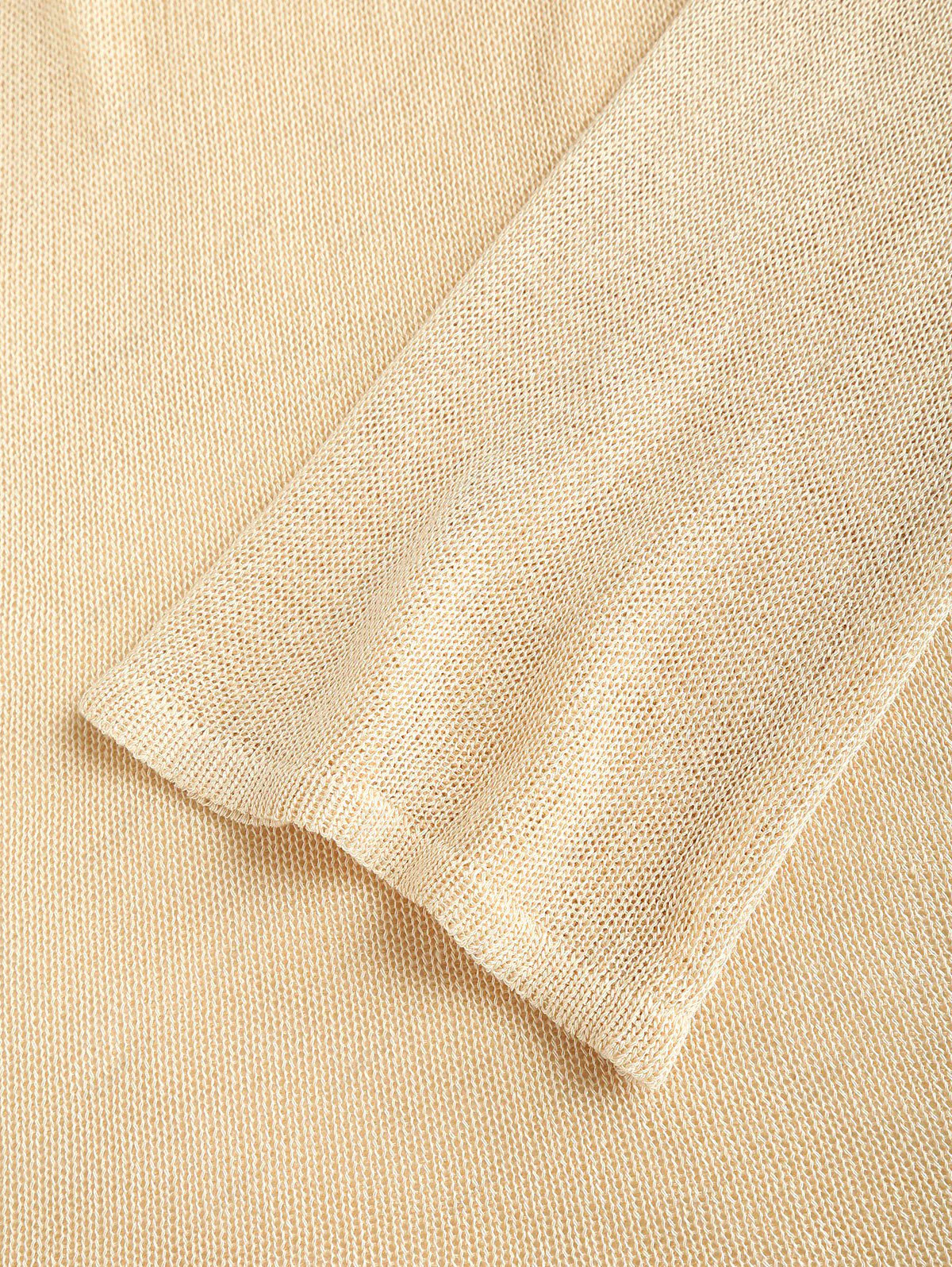 Solid Color Slit Side Long Sleeve Pullover Beach Top - Image 5