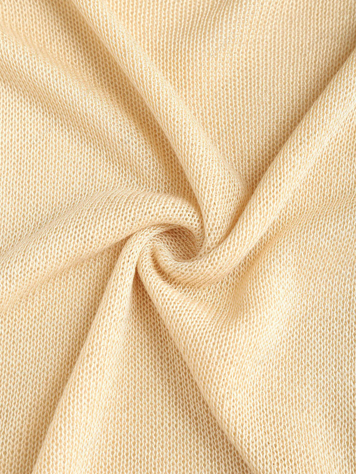 Solid Color Slit Side Long Sleeve Pullover Beach Top - Image 7