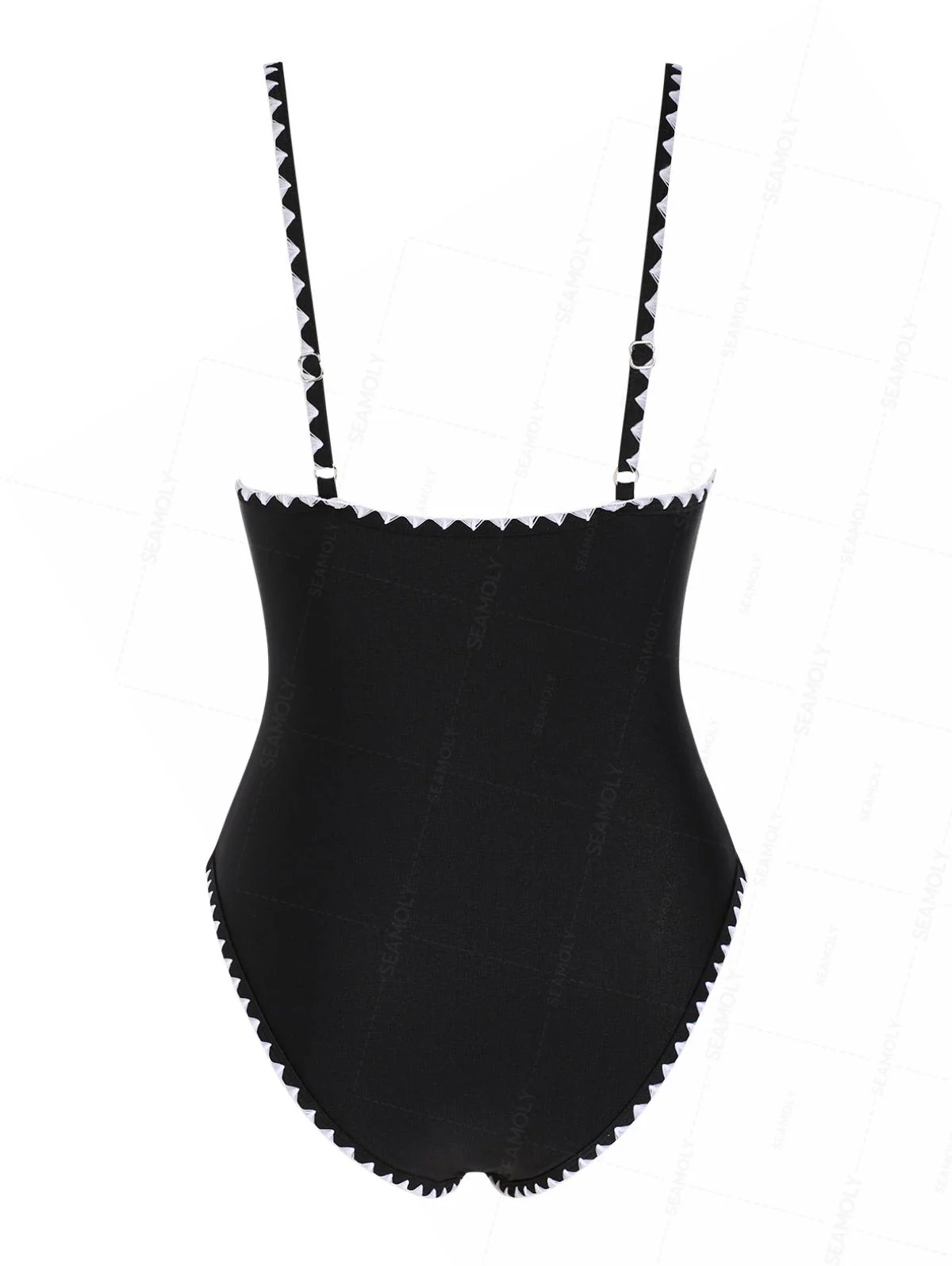 Seamolly Contrast Color Whip Stitching One-piece Swimsuit - Image 5