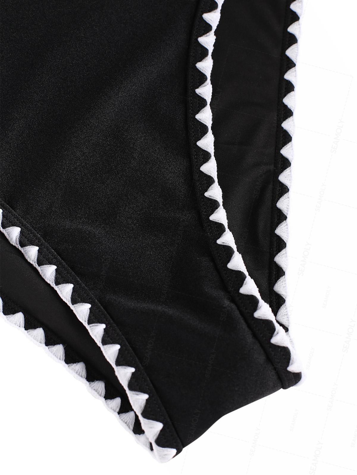 Seamolly Contrast Color Whip Stitching One-piece Swimsuit - Image 7