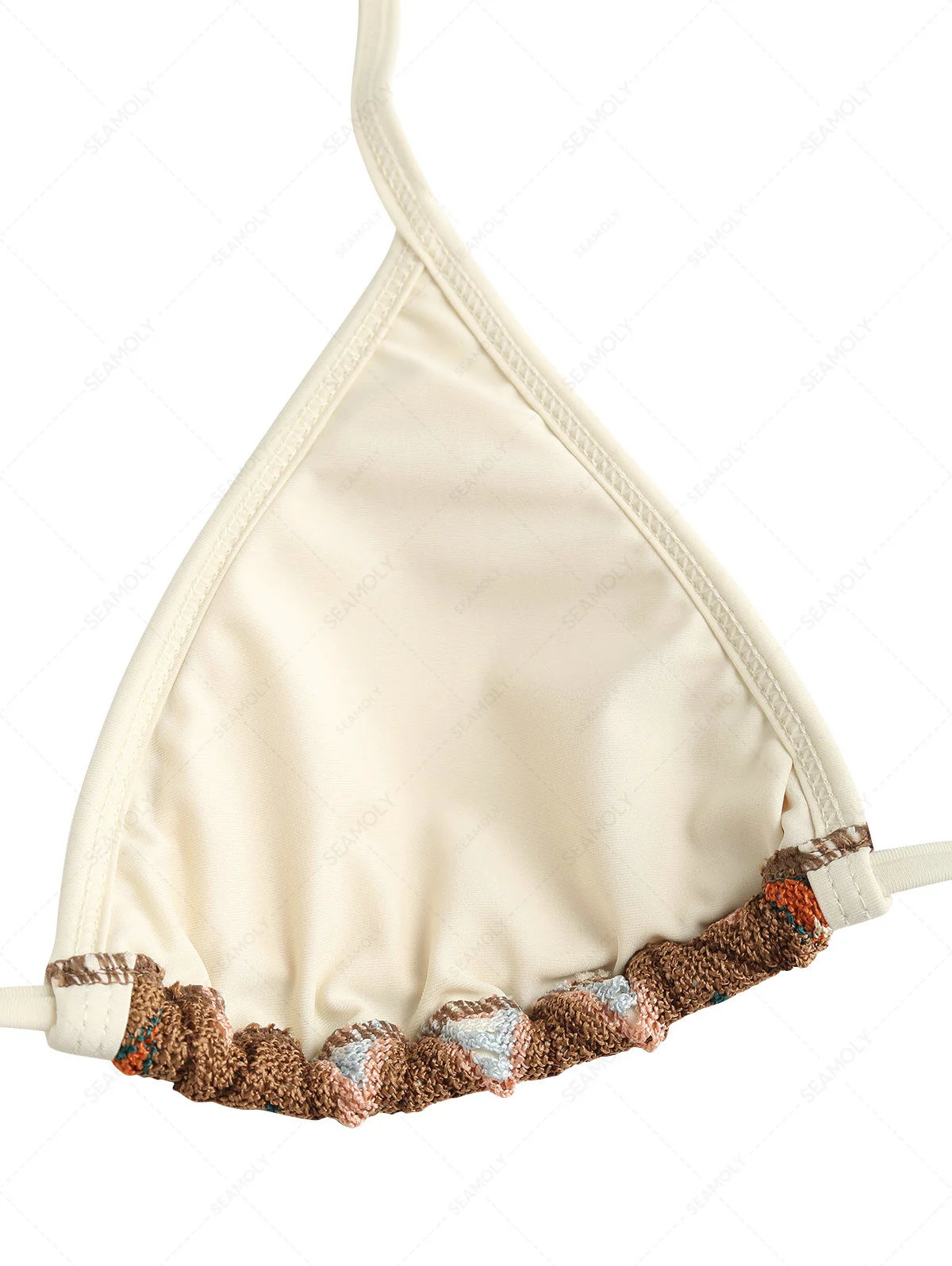 Seamolly Crochet Chevron Contrast Binding Cheeky Boyshorts Bikini Set - Image 7