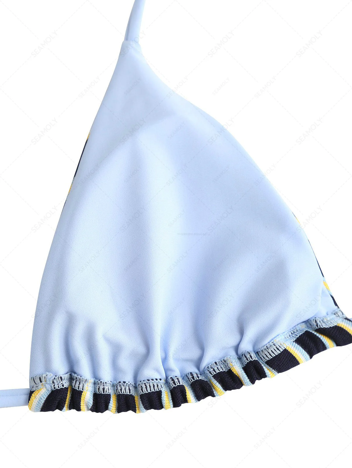 Seamolly Striped Bowknot Halter Triangle Cheeky Boyshorts Bikini Set - Image 4