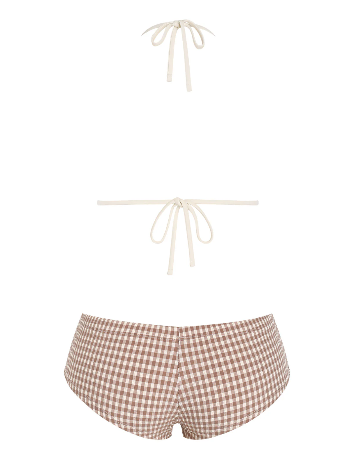 Seamolly Gingham Halter Triangle Boyshorts Bikini Set - Image 6