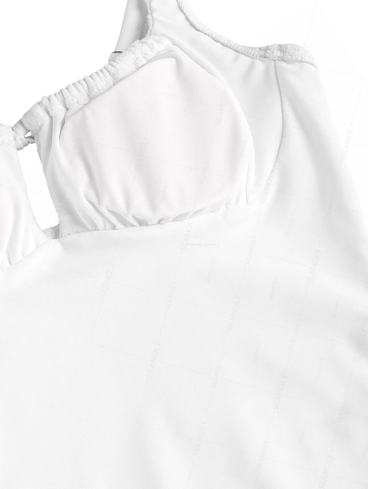 SeamollyTerry jacquard Tie Front One-piece Swimsuit - Image 4