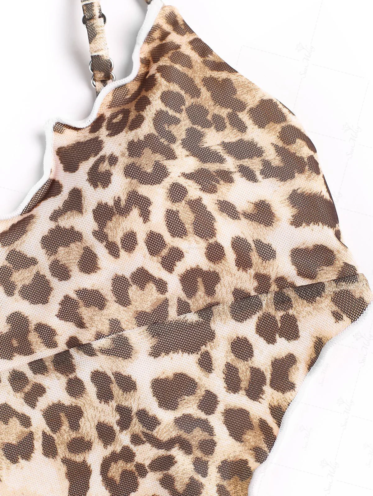 Seamolly Leopard Hanky Hem Cinched Tied Back Tie Side Tankini Set - Image 6