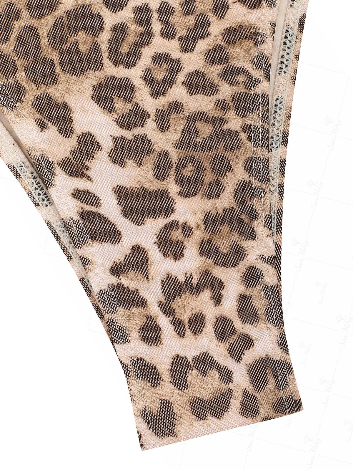 Seamolly Leopard Hanky Hem Cinched Tied Back Tie Side Tankini Set - Image 9