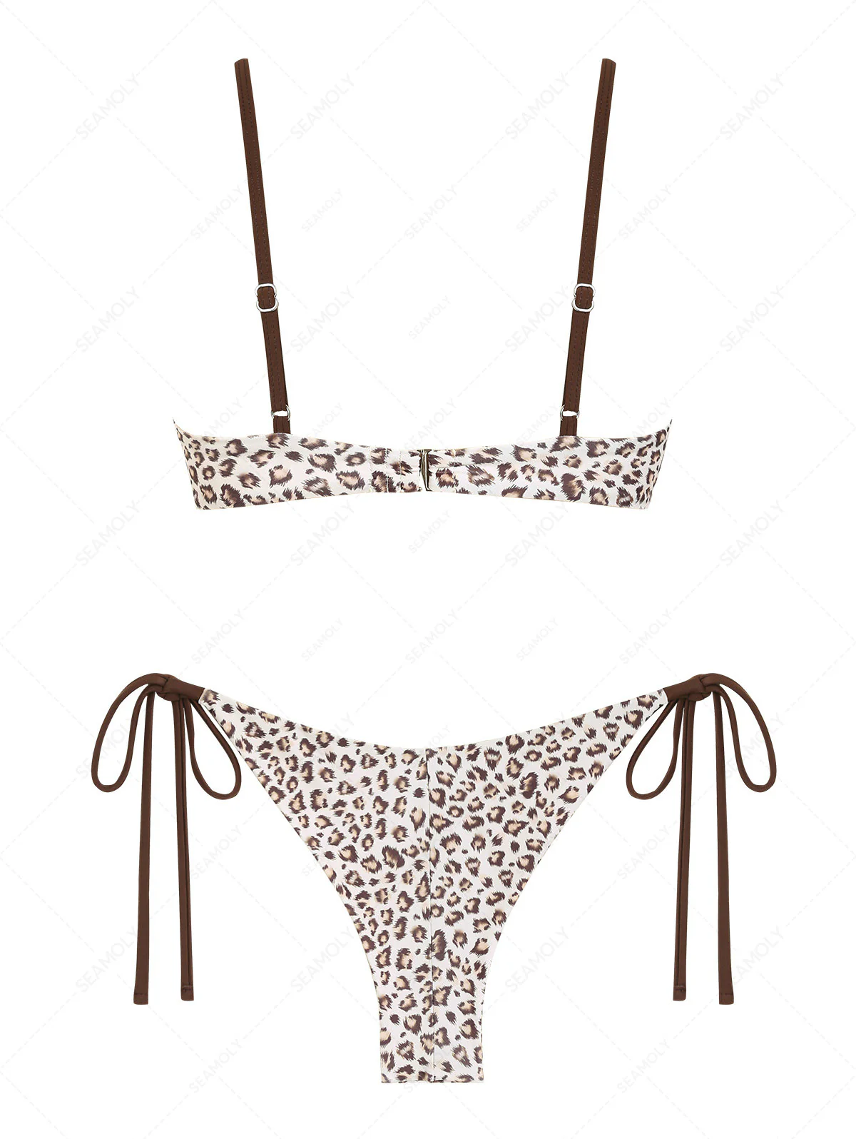Seamolly Leopard Print Underwire Top & Cheeky Brazilian Bottom Bikini Set - Image 2