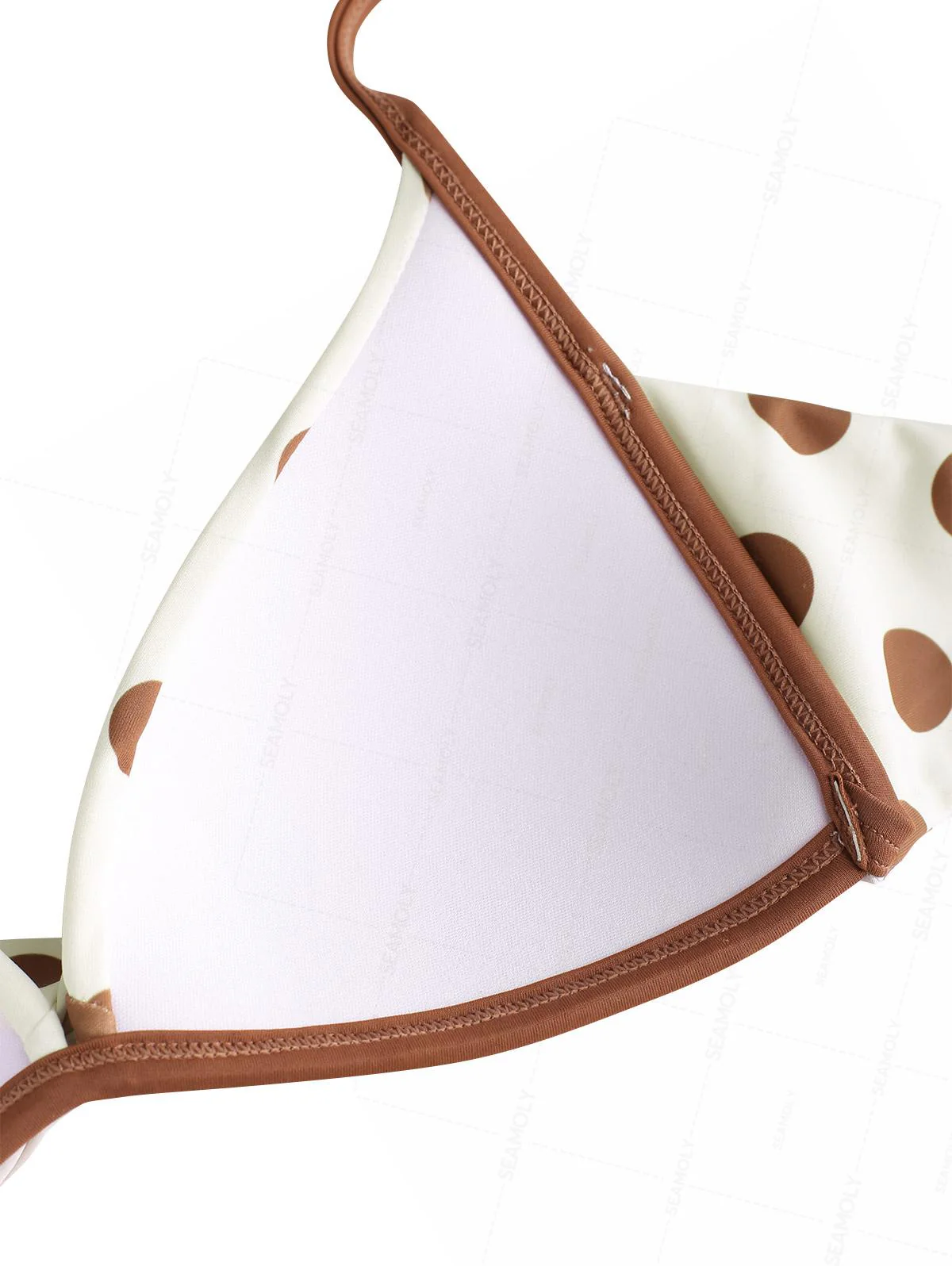 Seamolly Polka Dot Crisscross Twist Gathering Triangle Binding Bikini Set - Image 4