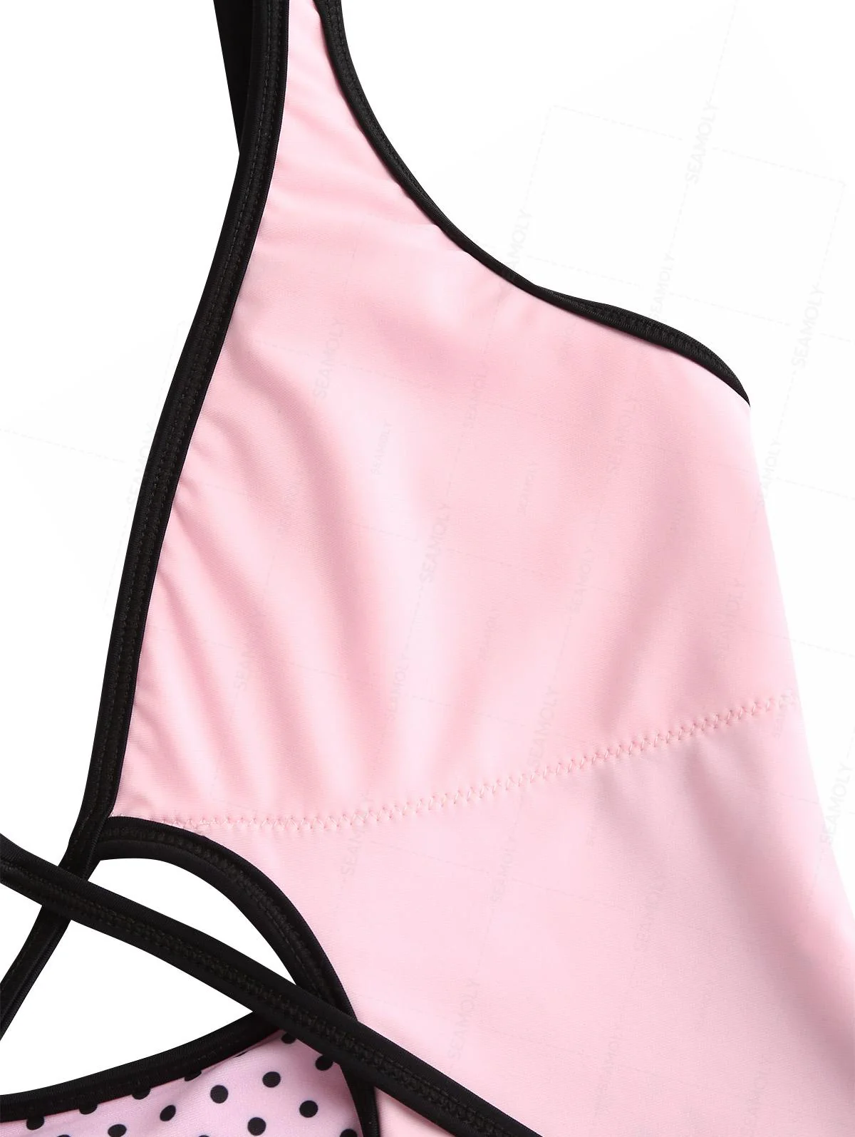 Seamolly Vintage Polka Dot Tie Around Deep V One-piece Swimsuit - Image 4