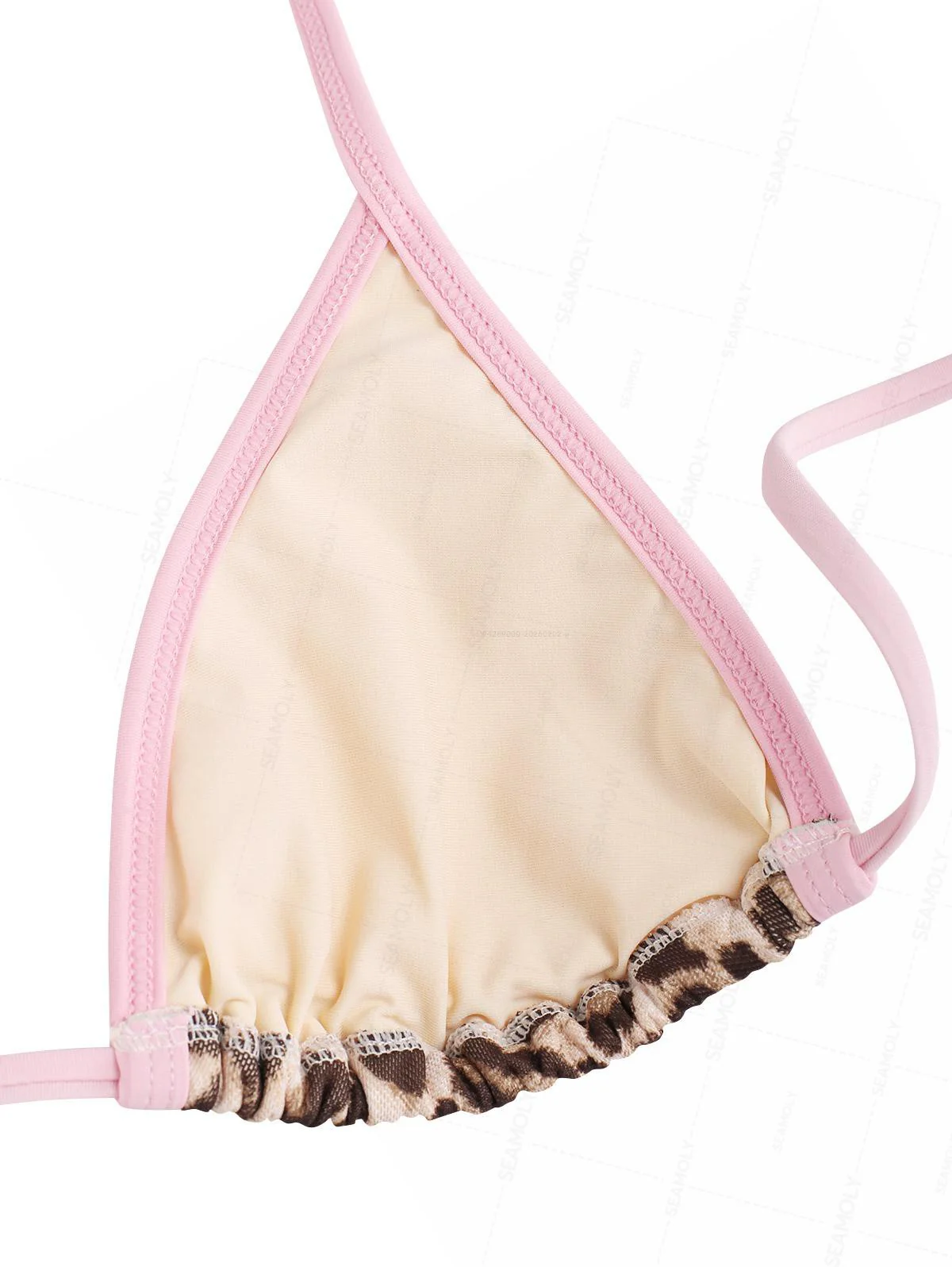 Seamolly Mesh Leopard Print Contrast Binding Cheeky Boyshorts Bikini Set - Image 5