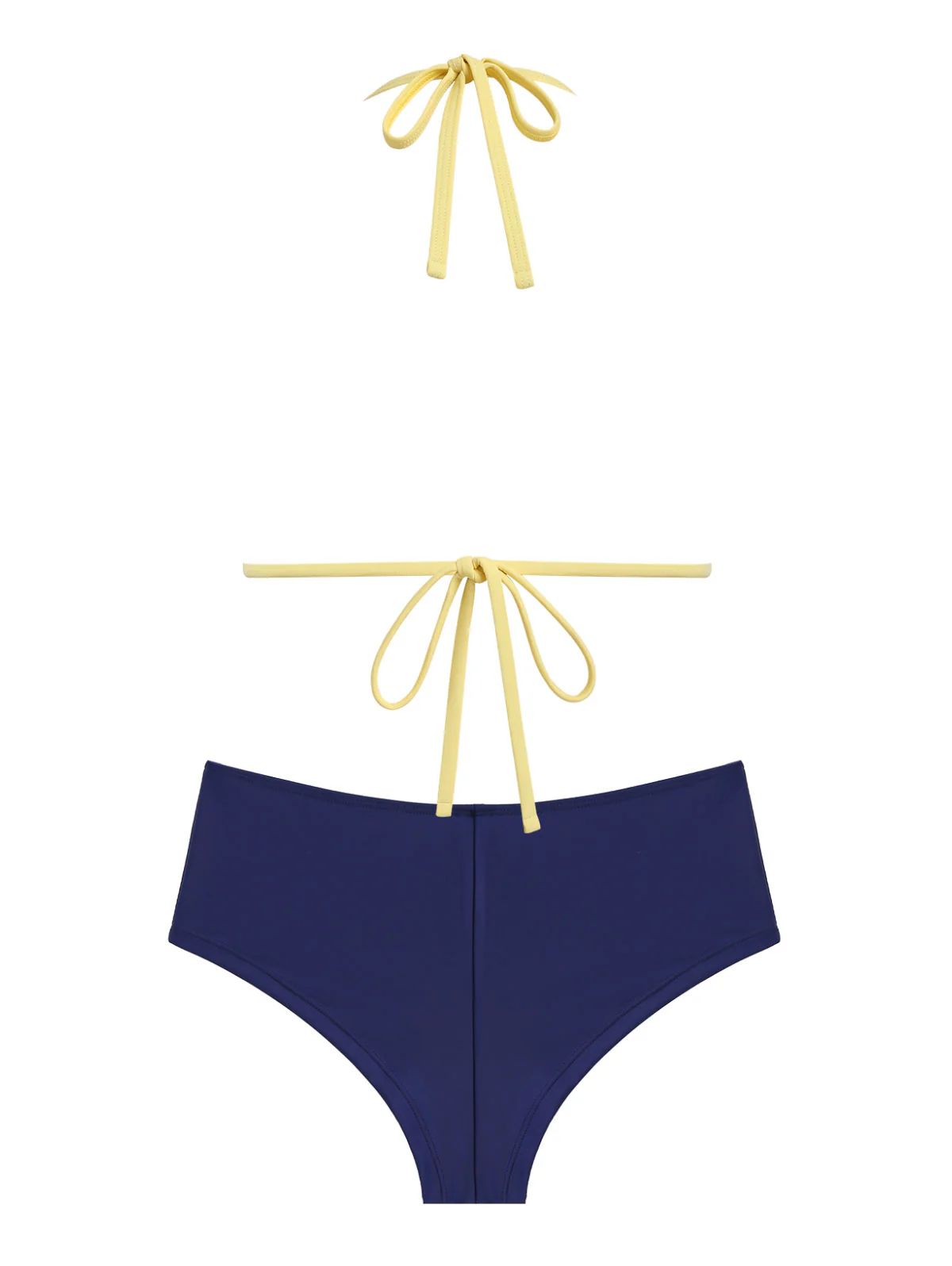 Seamolly Contrast Binding Grommet Lace Up Cheeky Boyshorts Bikini Set - Image 3