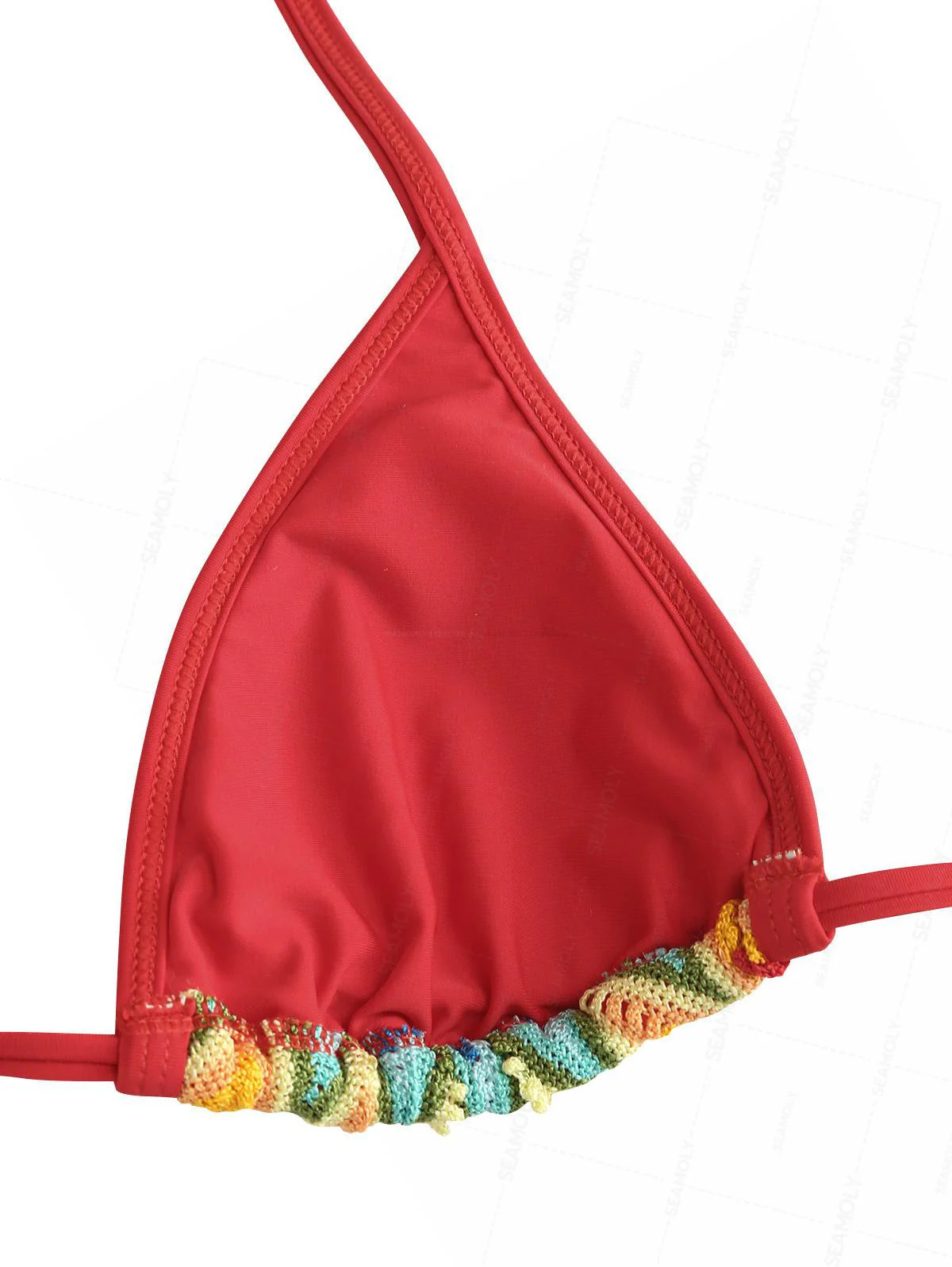 Seamolly Crochet Chevron Contrast Binding Cheeky Boyshorts Bikini Set - Image 4