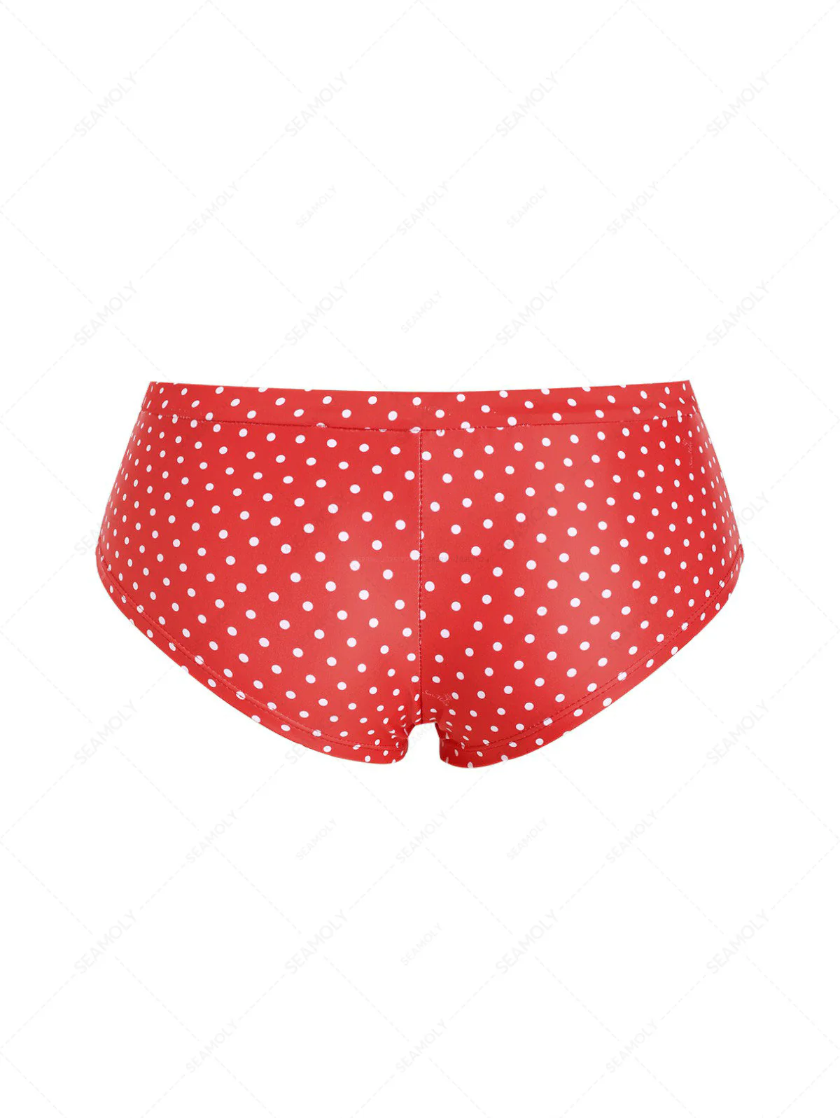 Seamolly Polka Dot Print Bowknot Bikini Bottom Cheeky Swim Boyshorts - Image 2