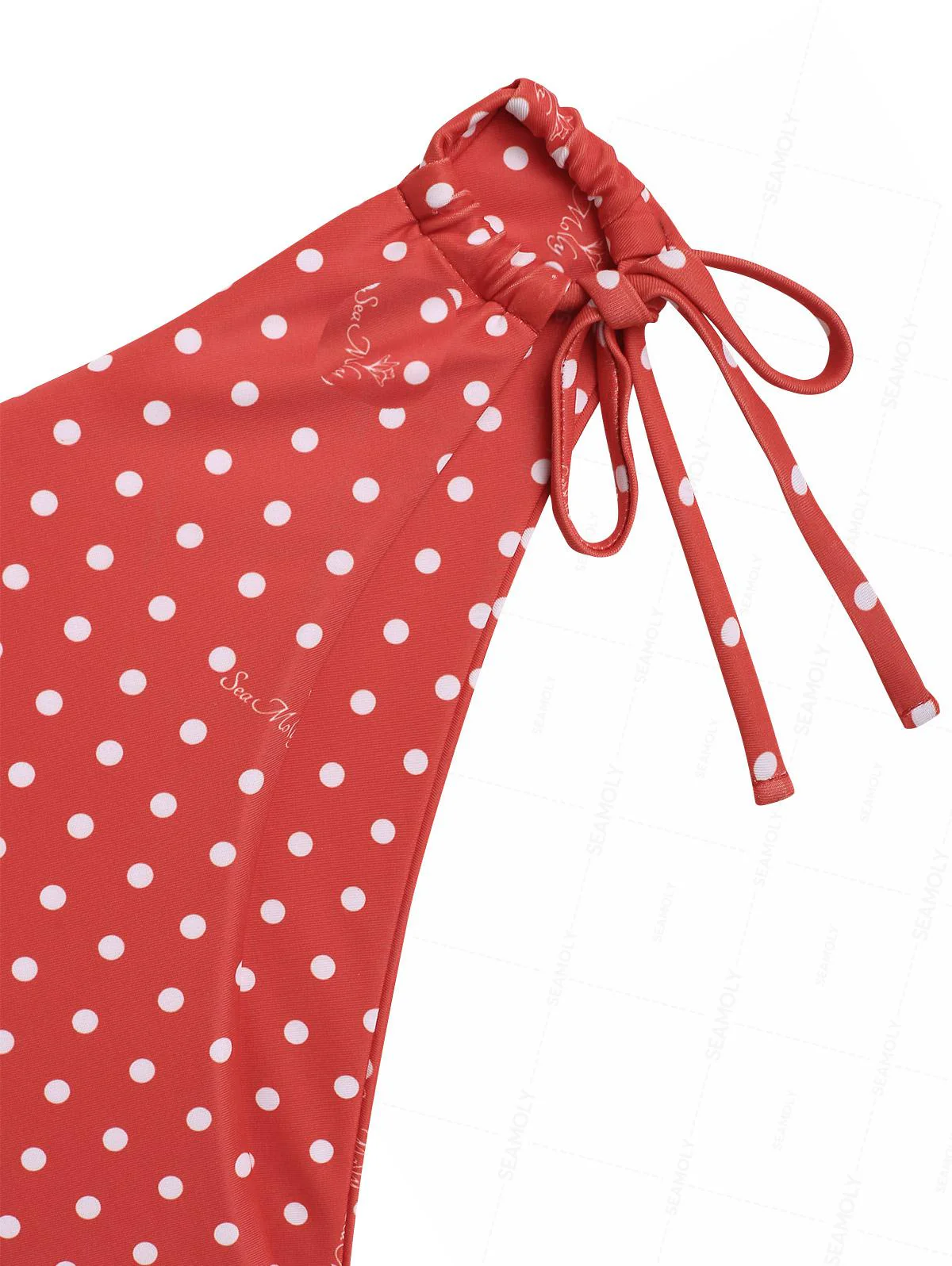 Seamolly Retro Vintage Polka Dot Tied Front Tank Top & Tie Side Hipster Bottom Tankini Set - Image 4