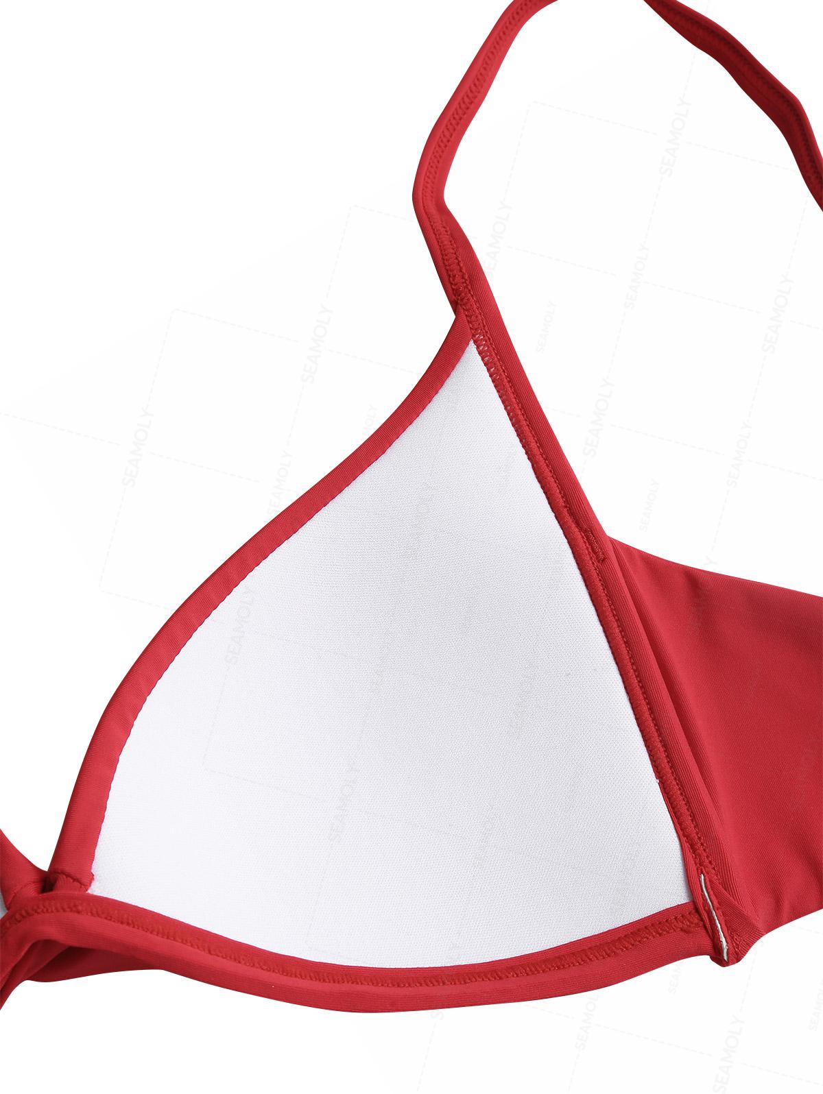 Seamolly Solid Color Crisscross Twist Gathering & Support Triangle Bikini Set - Image 8